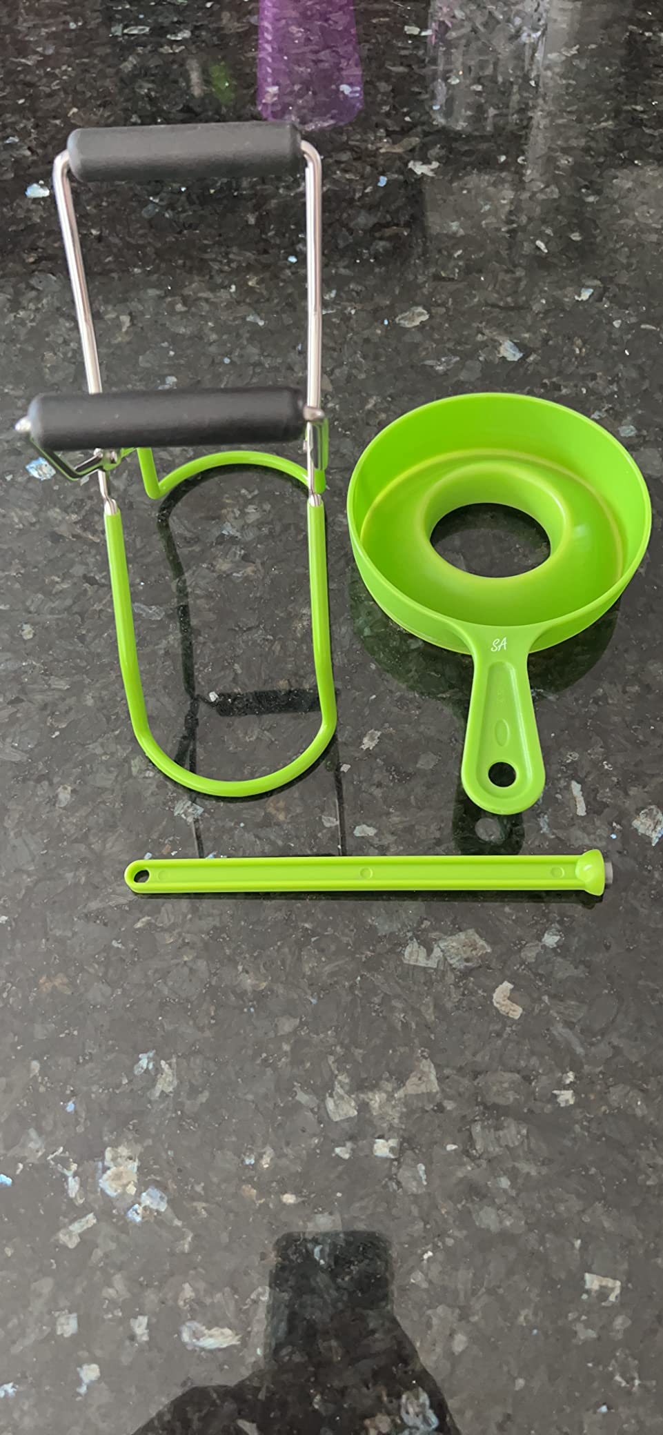 Supa Ant Canning Supplies Starter Kit (Food Grade) - Canning Kits Set for Beginners - 3 Pcs. Including Wide Mouth Jar Funnel, Magnetic Lid Lifter, Stainless Steel Jar Lifter (Assembled in USA) Green customer photo 1