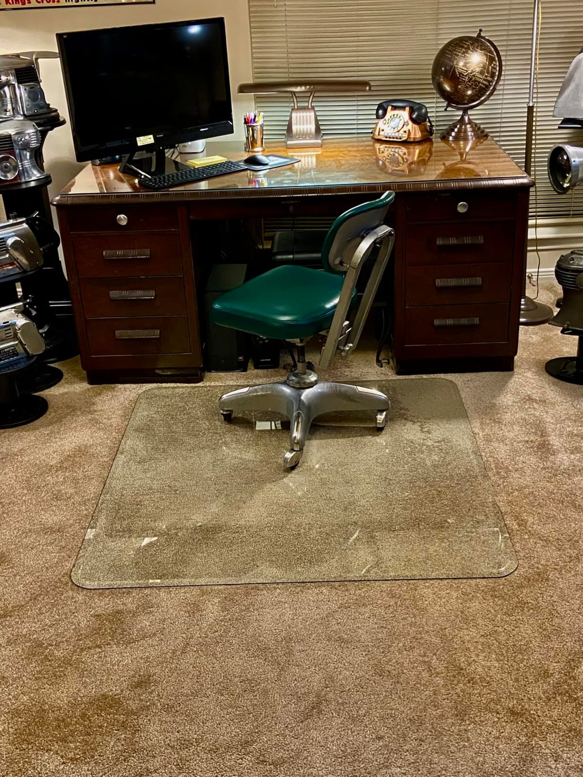 Tempered Glass Office Chair Mat for Carpet & Hardwood, 36