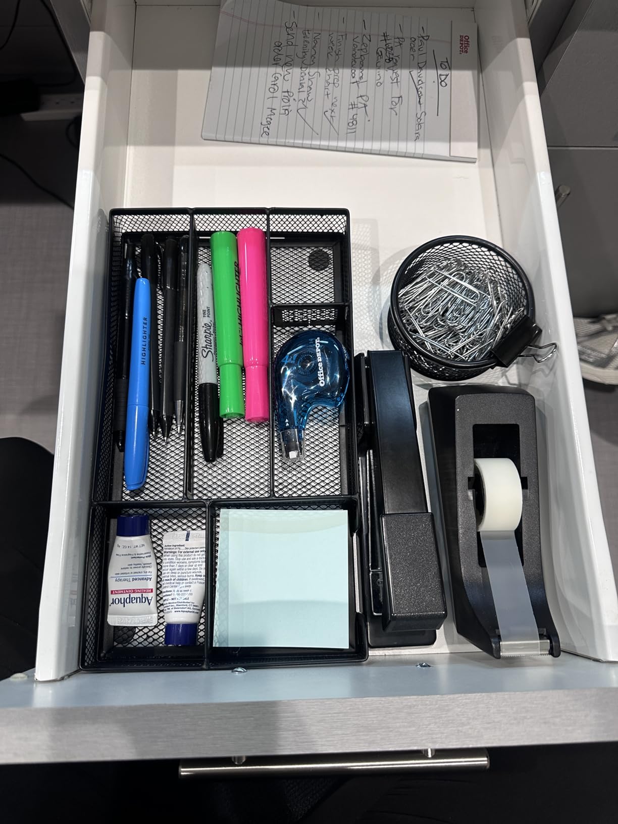 Desk Drawer Organizer, Office Desk Organizer Tray with 5 Dividers, Pen Pencil Drawer Organizer for Office Supplies, Desktop, Bathroom, Kitchen, Makeup, Vanity customer photo 2