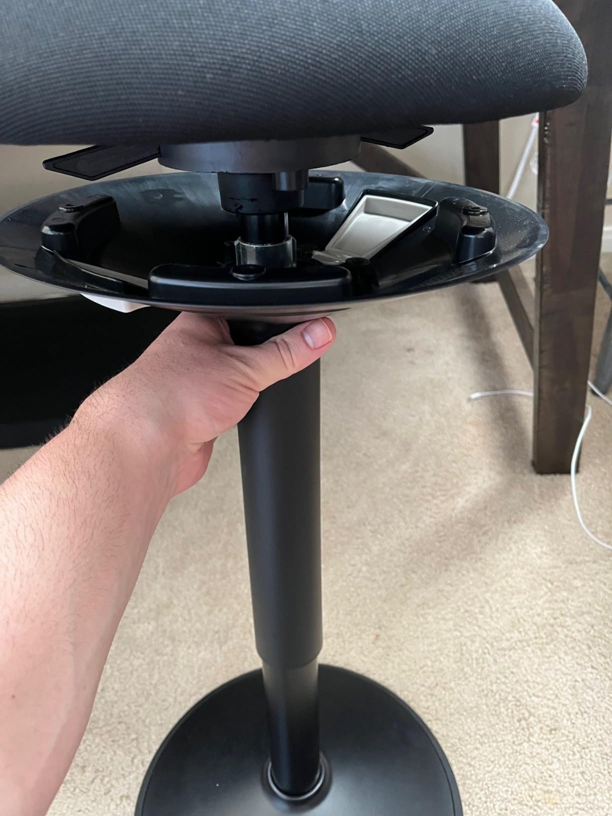 Backerz Standing Desk Stool Chair, Height Adjustable Stool 21-31 inch for Office and Classroom, Swivel Stool, Anti-Slip Bottom Ergonomic Wobble Stool with Rocking Motion, Black customer photo 2