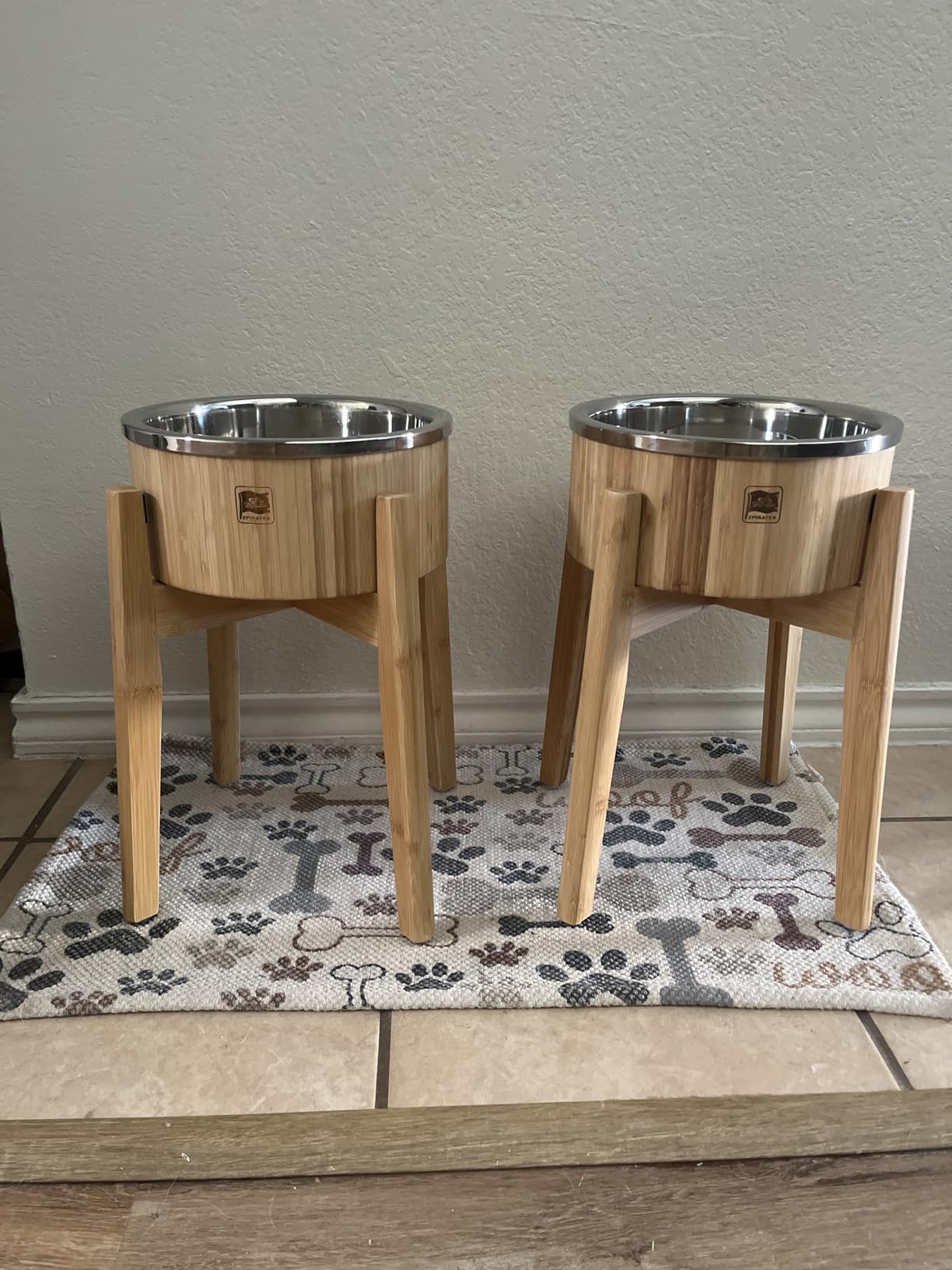 Dog Bowls Elevated for Large Dogs - 15-Inch Bamboo Stand - 74oz customer photo 1