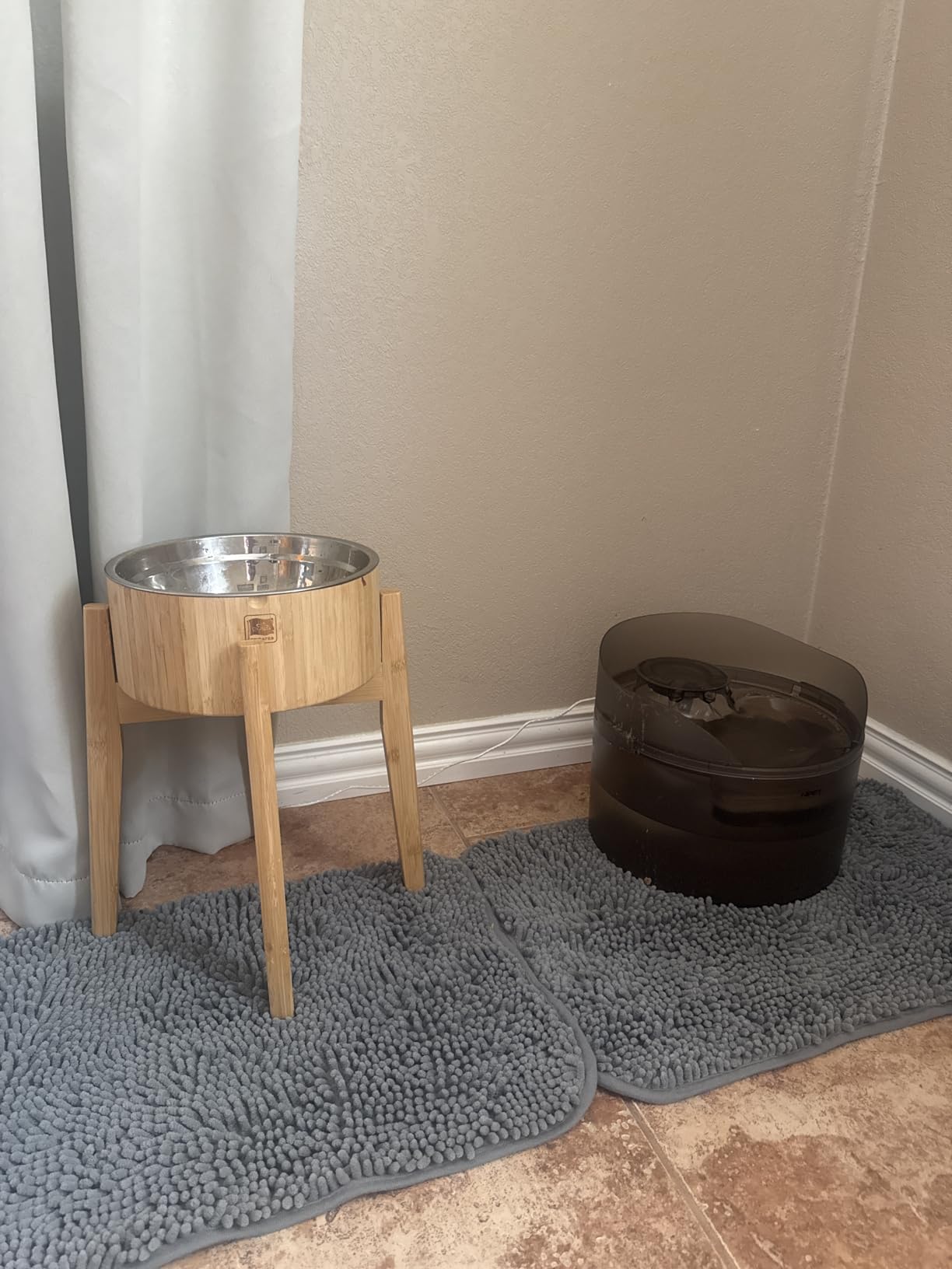 Dog Bowls Elevated for Large Dogs - 15-Inch Bamboo Stand - 74oz customer photo 2