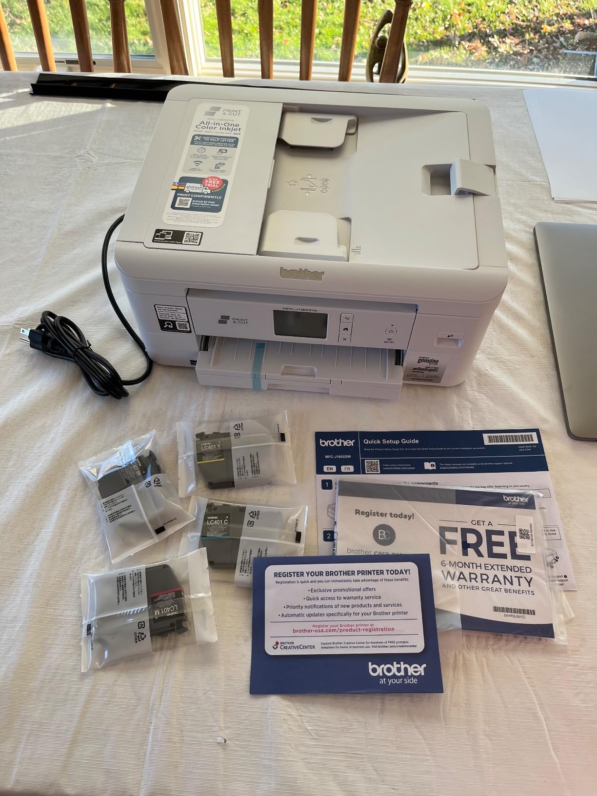 Brother Wireless All-in-One Color Inkjet Printer with Auto Paper Cutter, Scanner, Copier and Fax for Home Office, Print and Cut Machine with Mobile Printing and 150-Sheet Capacity (J1800DW) customer photo 1