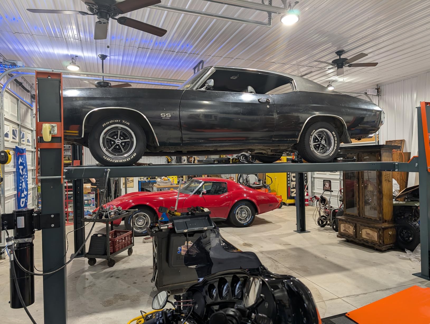 KATOOL 3.0HP 11000Lbs 4 Post Lift 4 Post Parking Service Storage Lift Lifting Height 84 Inch Extra Tall Extra Long Extra Wide 110v Four Post Parking Lift 4-Post Auto Lift Garage Lift Storage customer photo 1