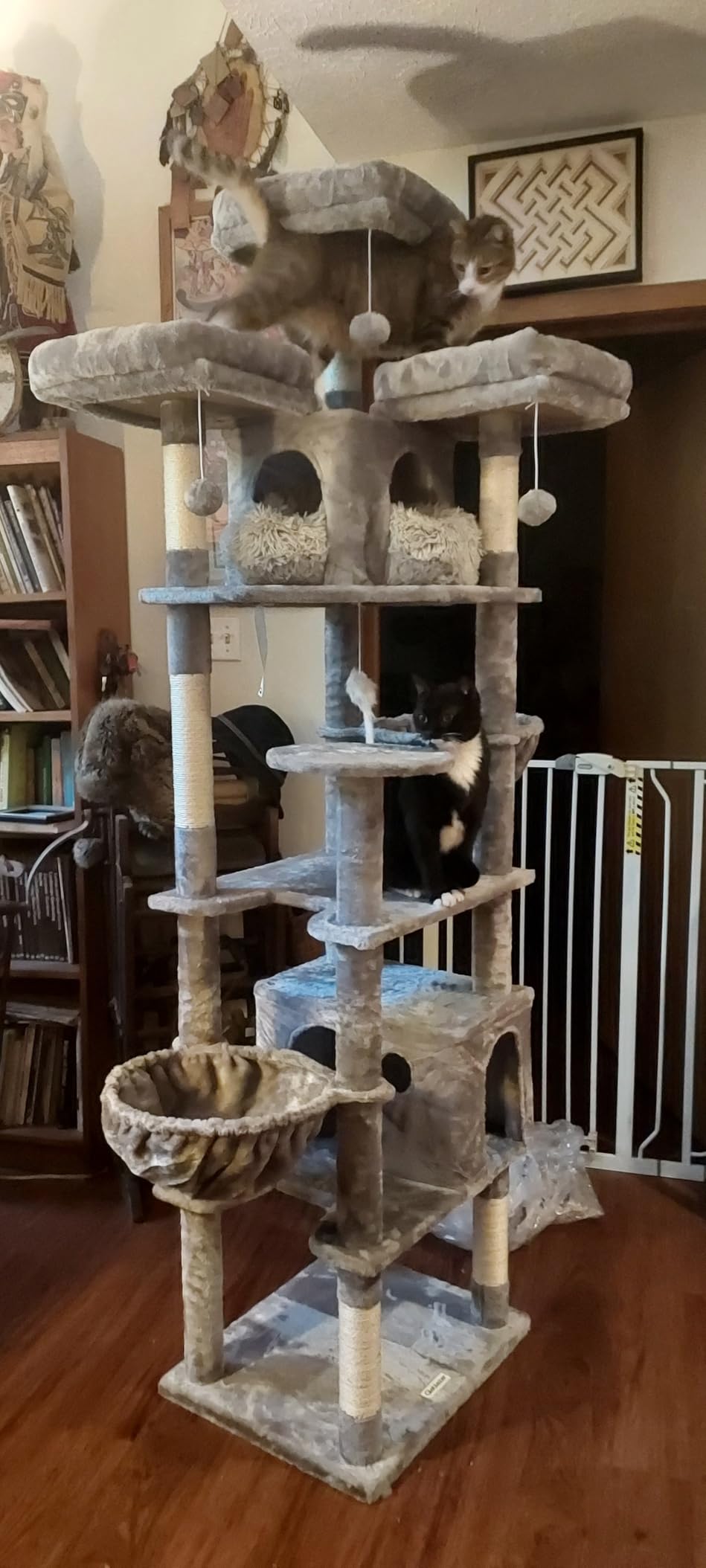 Globlazer Cat Tree Tower for Multiple Adult Cats, 82in, F82, Light Grey customer photo 1
