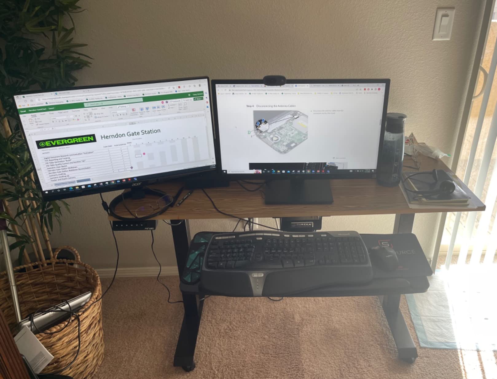 EUREKA ERGONOMIC Adjustable Keyboard Tray Under Desk, 28x11 Inch Large Slide Out Keyboard & Mouse Platform Tray, Wooden Pull Out Computer Keyboard Drawer for Typing Home Office Desk, Black customer photo 2