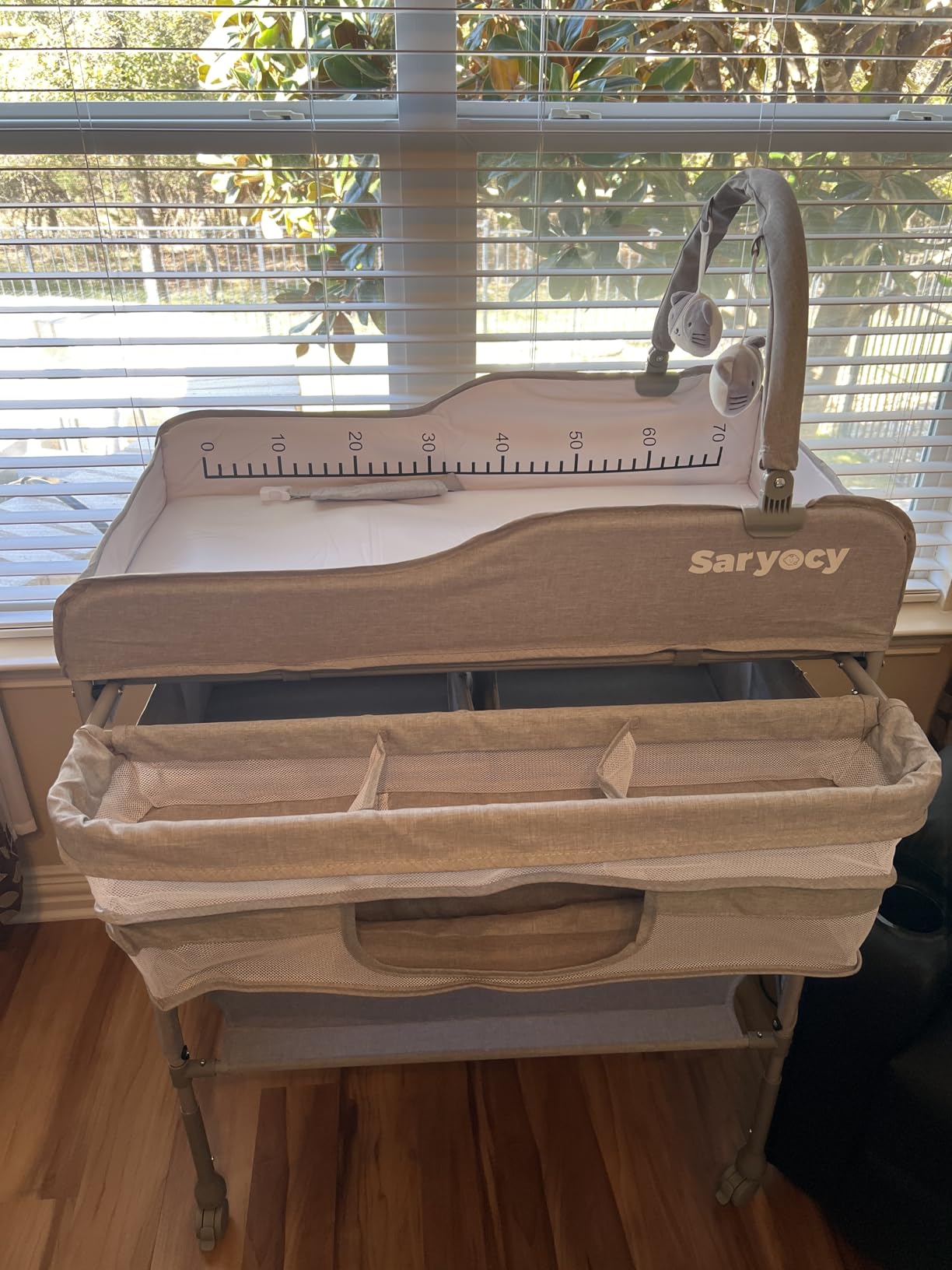 Baby Changing Table with Storage, Adjustable Height Nursery Table customer photo 1