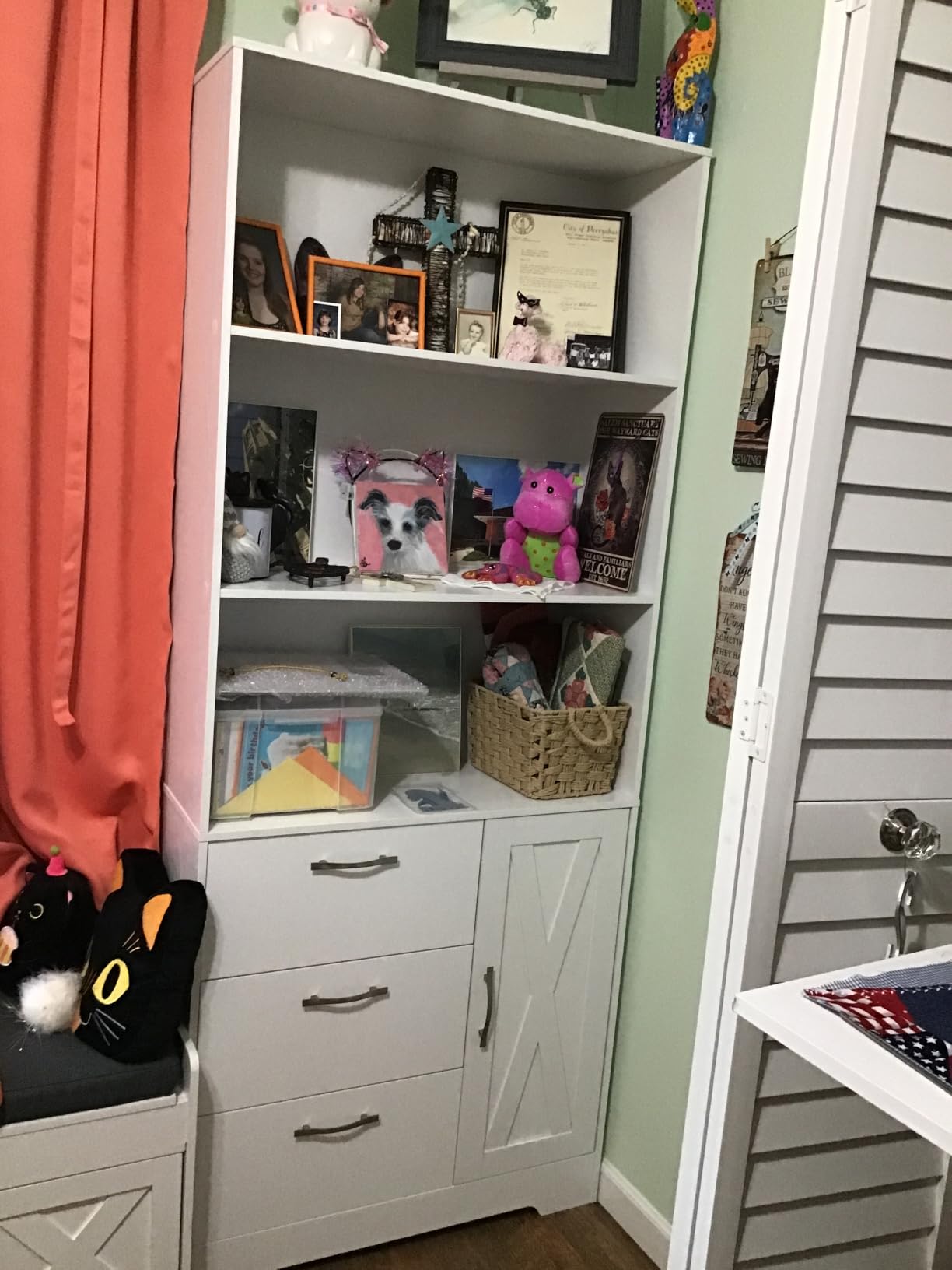 IRONCK 71 in Bookcase with Storage, Industrial Tall Bookshelf with Drawers customer photo 1