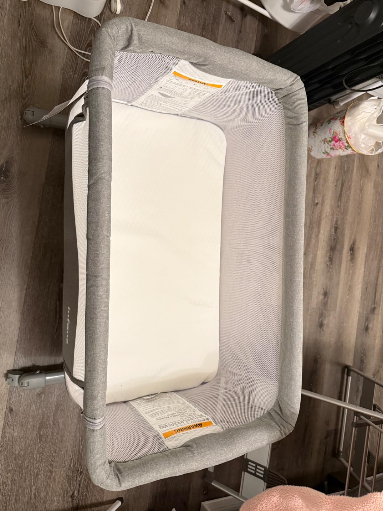 INFANS 3 in 1 Baby Bassinet Bedside Sleeper with Manual Rocking, Beige customer photo 1