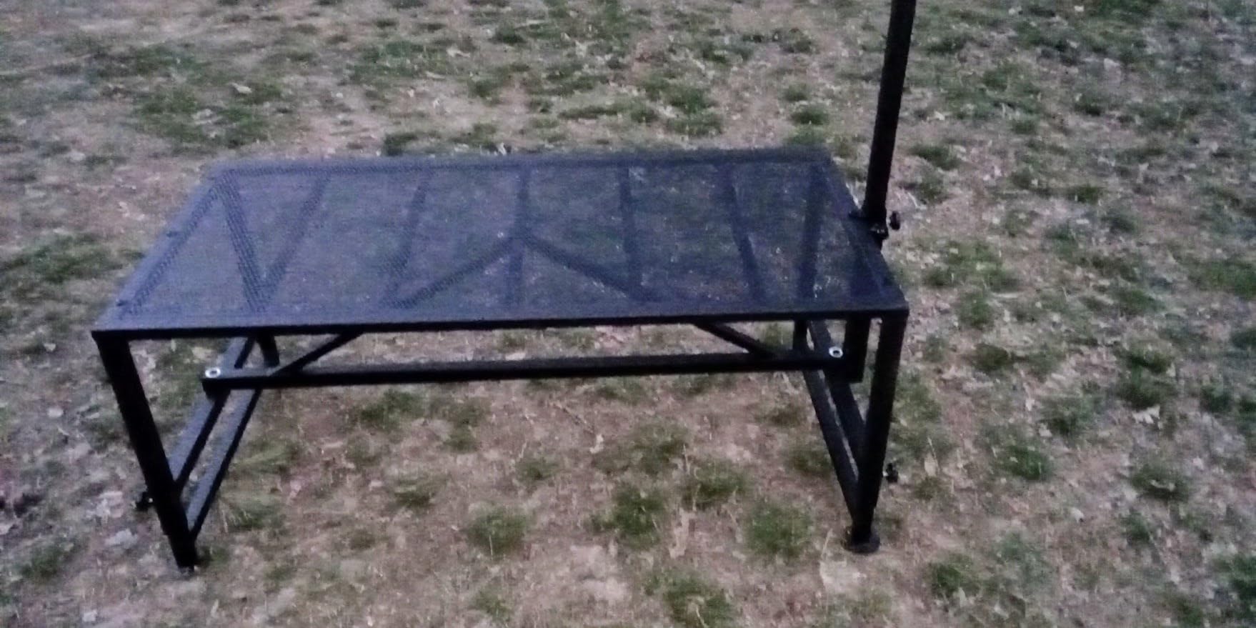 Goat Milking Stand with Removable Feed Bin, 600LB Heavy Duty Goat Stand for Hoof Trimming & Grooming, Adjustable Livestock Stanchion for Goats & Sheep, Steel (Black, L-47 * 23Inch) customer photo 1