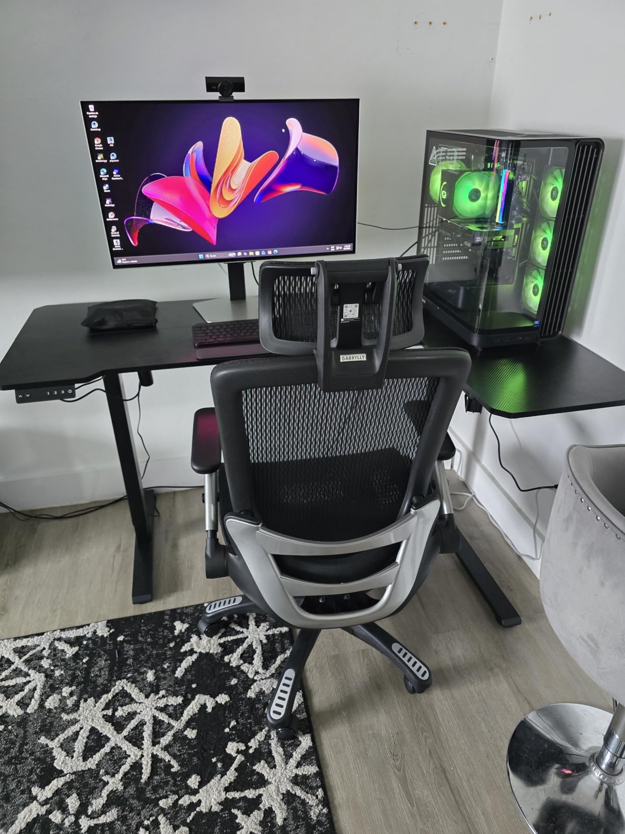 Acrolix L Shaped Electric Standing Desk,71x43.5 Reversible,Black Carbon customer photo 1