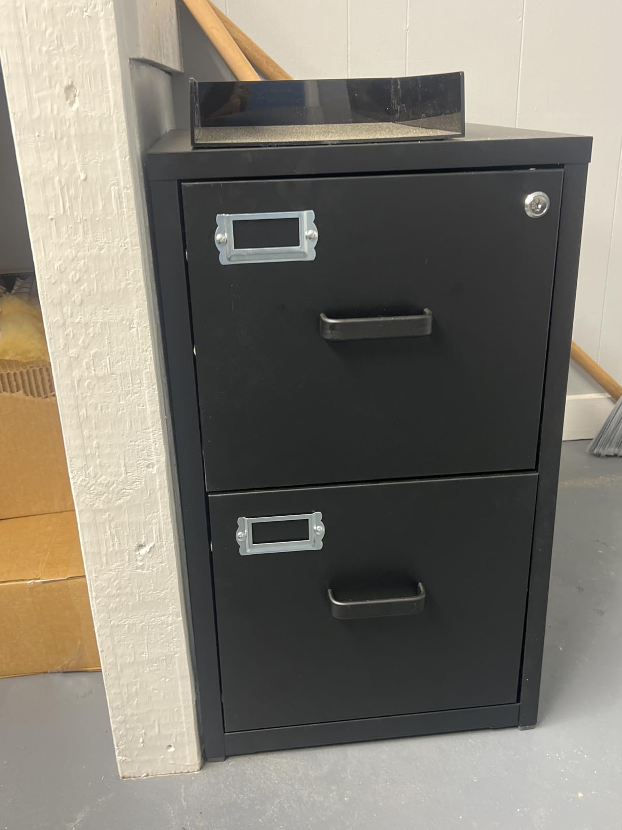 SISESOL 2 Drawer File Cabinet with Lock,Narrow Vertical Filing Cabinet,Under Desk File Cabinets,Black Metal File Cabinets for Home Office,Fit Letter/A4/Legal Size File, Easy Assembly customer photo 1
