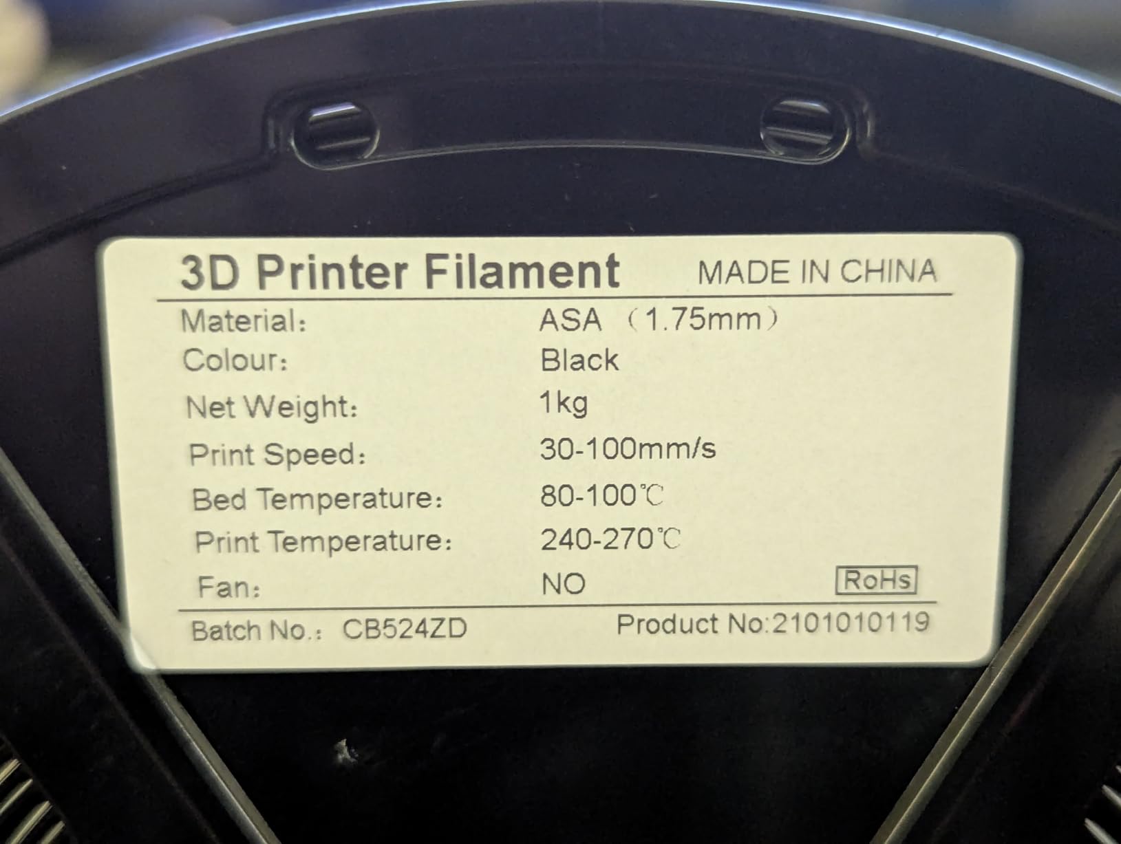 iSANMATE Carbon Fiber ASA Filament 1.75mm,UV/Rain/Heat Resistant Tough 3D Printer Filament, ASA CF Perfect for Outdoor Functional Parts, Dimensional Accuracy +/- 0.02mm, 1kg Spool (2.2lbs) customer photo 2