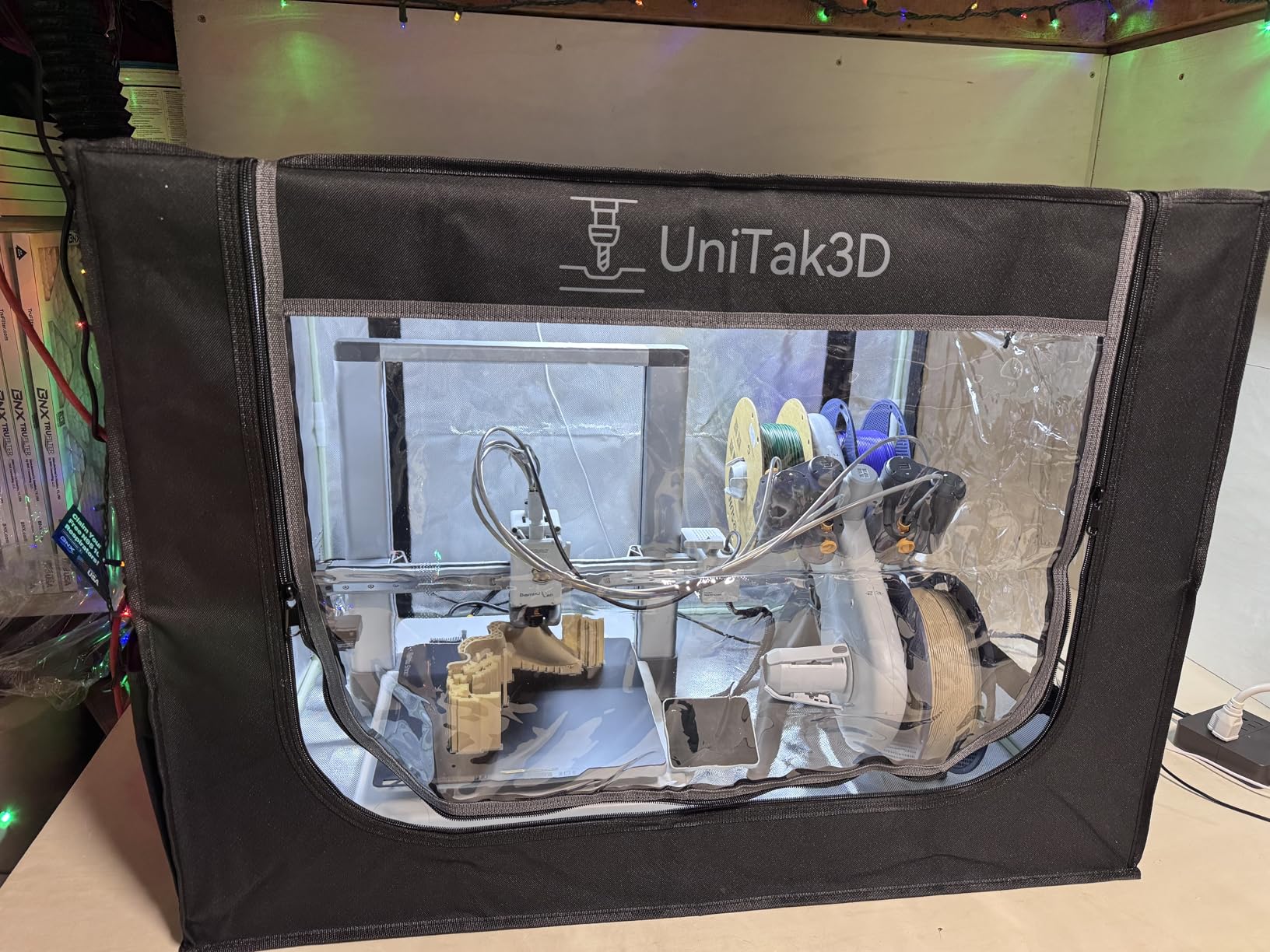 3D Printer Enclosure with Ventilation for Bambu Lab A1 Combo,Large Size Fireproof&Dustproof Enclosure,Noise Reduction,Constant Temperature 3D Printer Cover with LED Lighting System-32.5x23x23inch customer photo 2