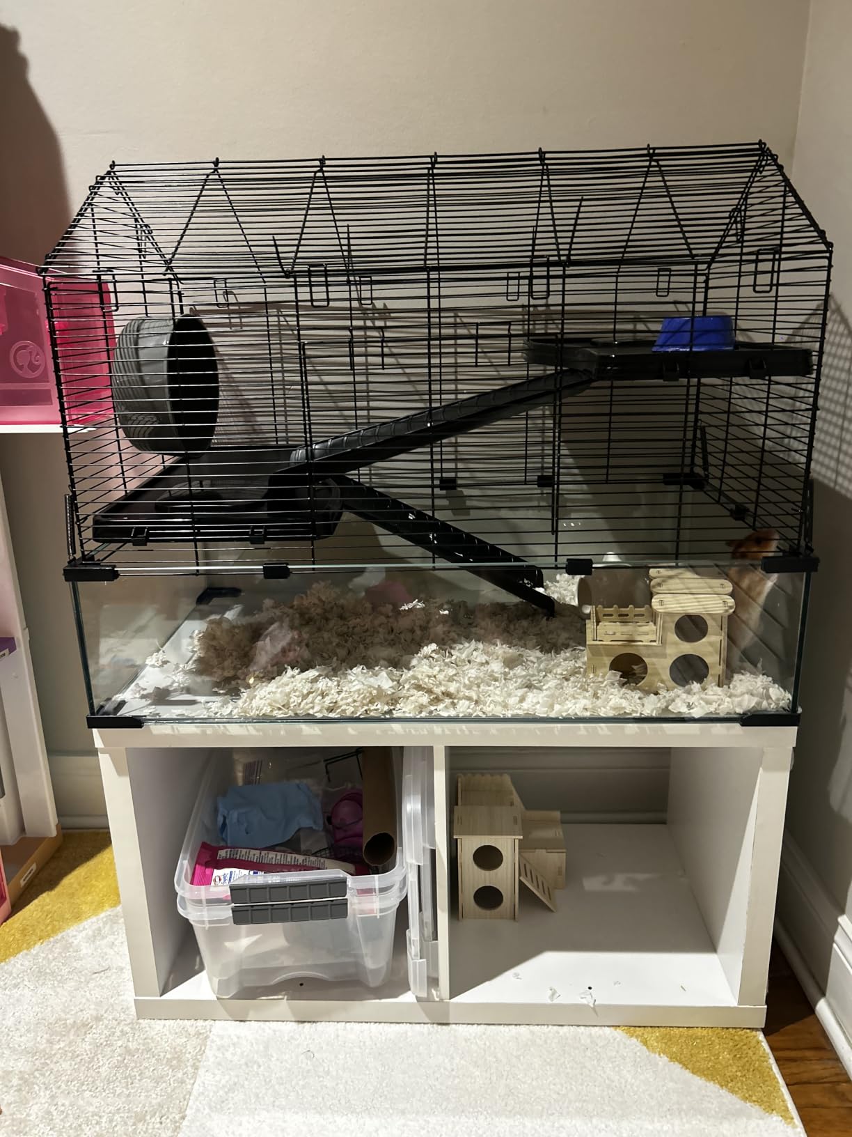 VEVOR Hamster Cage, 360°Viewing Transparent Hamster Habitats, Small Animal Cage, 29.5 x 17.3 x 24 in, Ventilated Pet Mouse Cages with Water Bottle, Portable Hamster House for Rats, Guinea Pigs customer photo 1