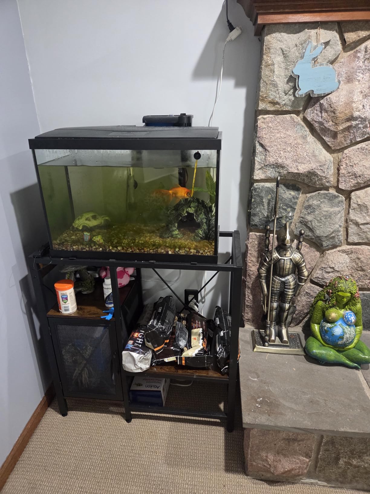 MAHANCRIS 40-50 Gallon Fish Tank Stand, Aquarium Stand with Power Outlet and Storage Cabinet, Heavy Duty Tank Stand Suitable for Turtle Tank, Reptile Terrarium, for Home Office, Black FTBK50E01 customer photo 1