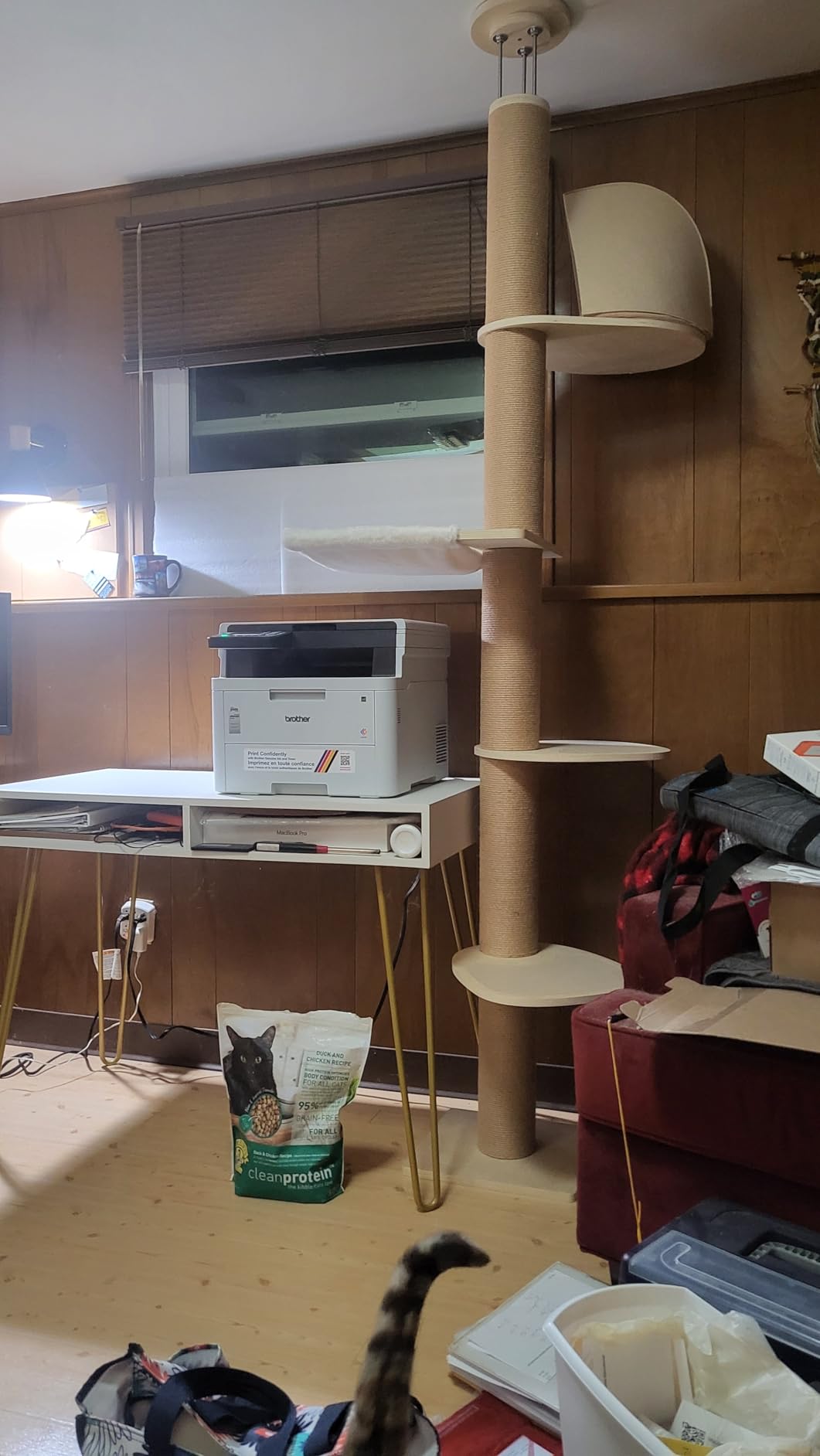 FUKUMARU Floor to Ceiling Cat Tree, 6-10 ft, 6 Level, Beige customer photo 1