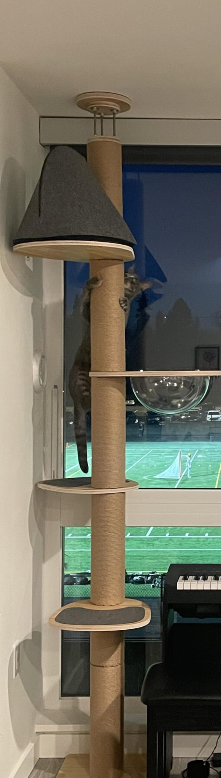 FUKUMARU Floor to Ceiling Cat Tree, 6-10 ft, 6 Level, Beige customer photo 2