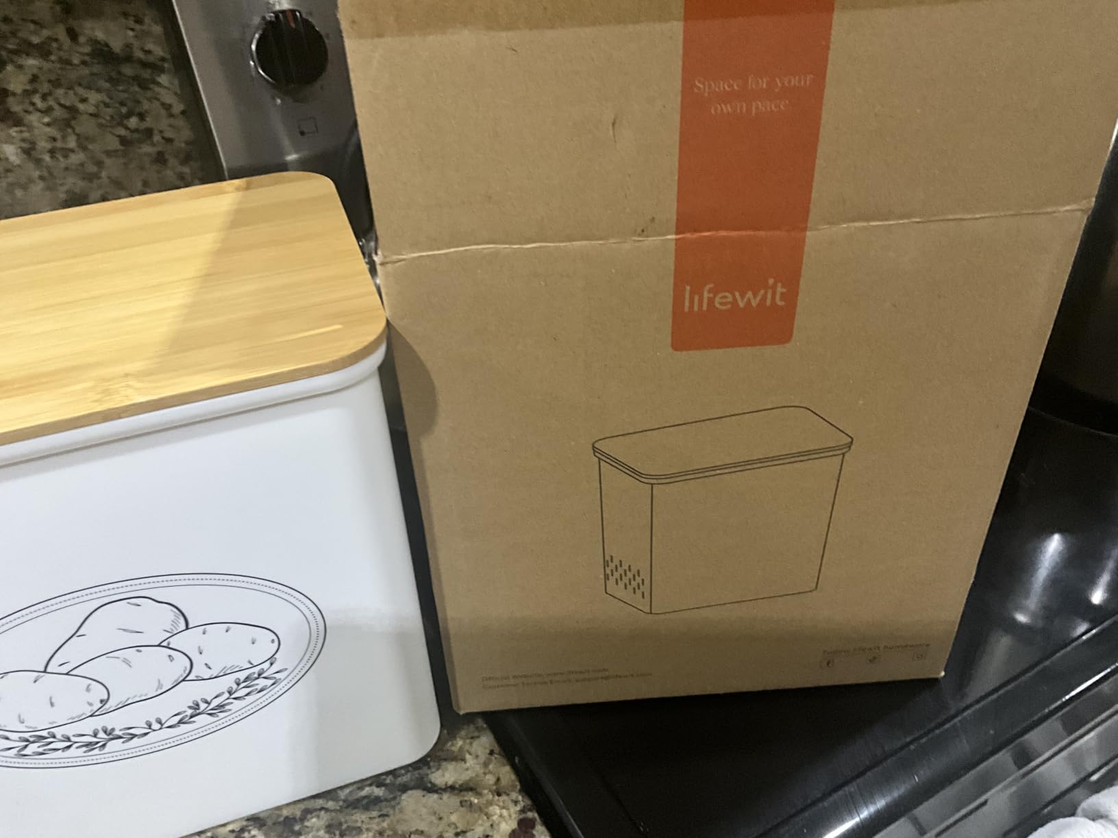 Lifewit Plastic Potato and Onion Storage Bin Box, Set of 3, White customer photo 2