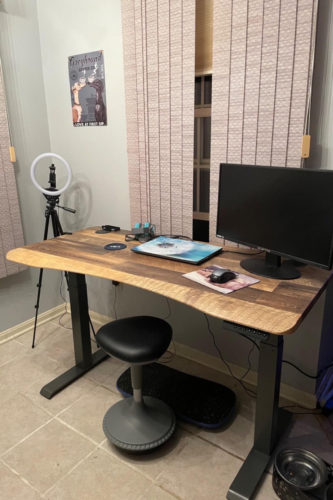 Vari Ergo Electric Standing Desk – 54x26 – Light Wood/White customer photo 1