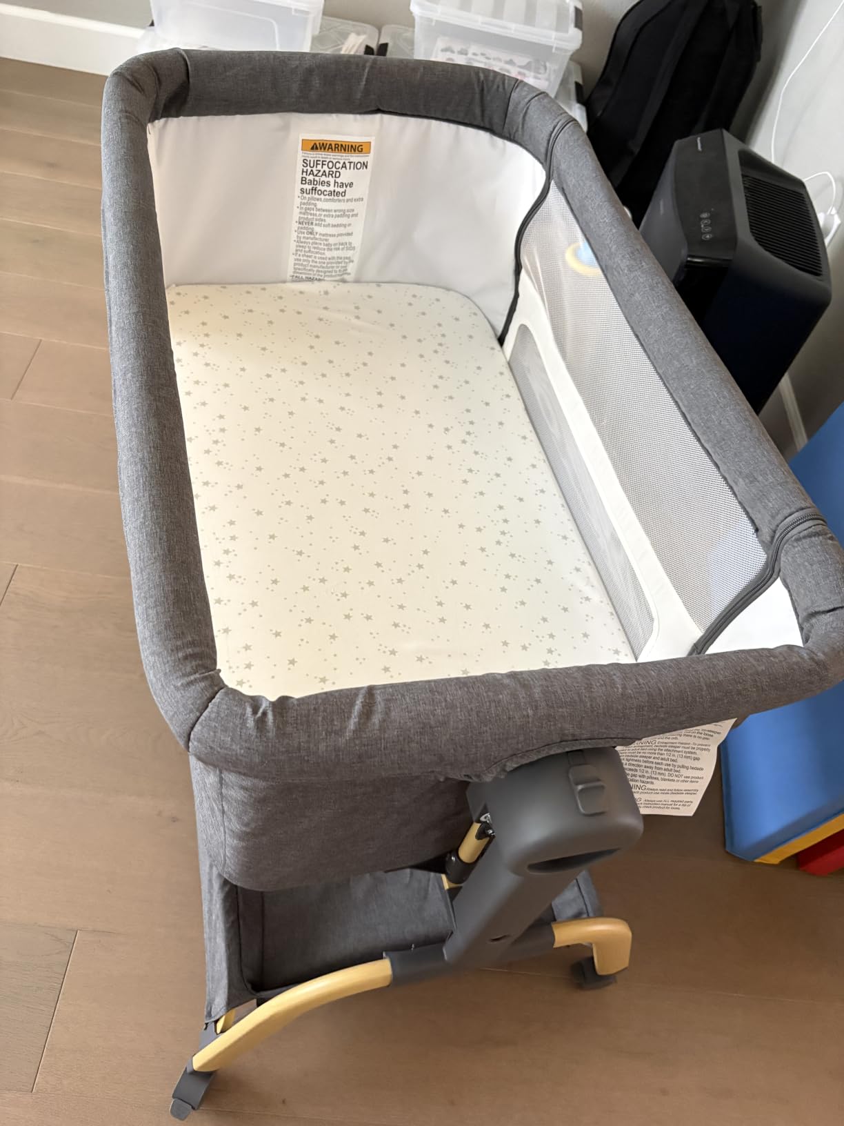 ANGELBLISS 3-in-1 Baby Bassinet, Rocking Bedside Bassinet, 6 Heights, Khaki customer photo 1