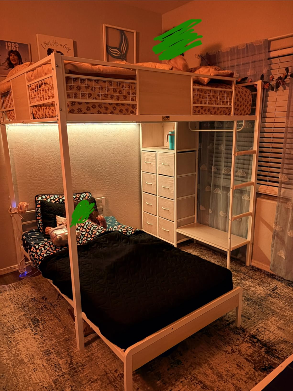 ADORNEVE Full Over Twin Bunk Bed with 8 Storage Drawers for Kids & Teens customer photo 1