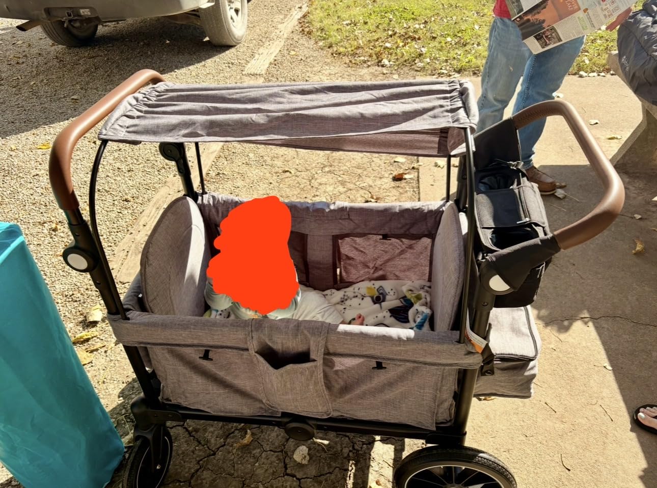 TODEFULL Foldable Wagon Stroller for 2 Kids, Stroller Wagon with Canopy customer photo 1