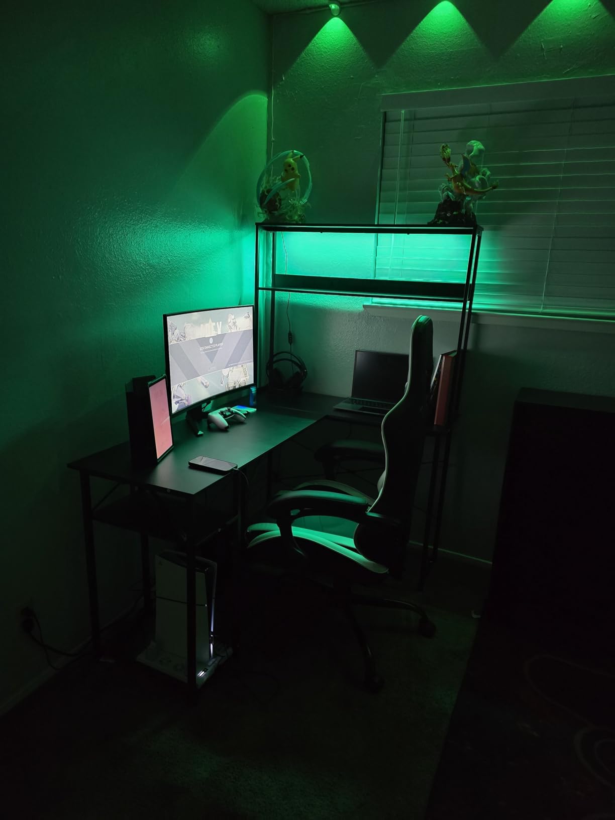 ODK 53 Inch L Shaped Gaming Desk with Hutch & Headphone Hook customer photo 2
