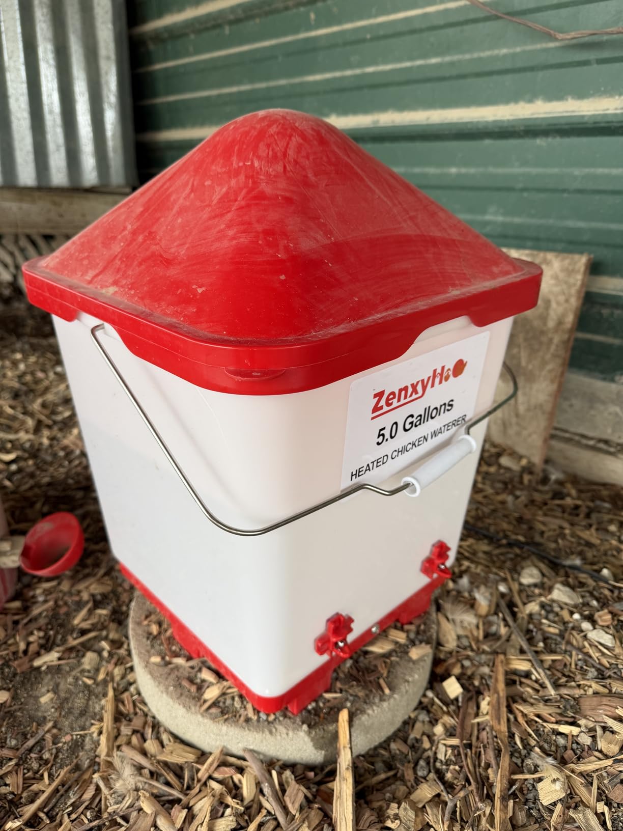 5.0 Gal Heated Chicken Waterer Bucket with 4 Horizontal Water Nipples customer photo 1