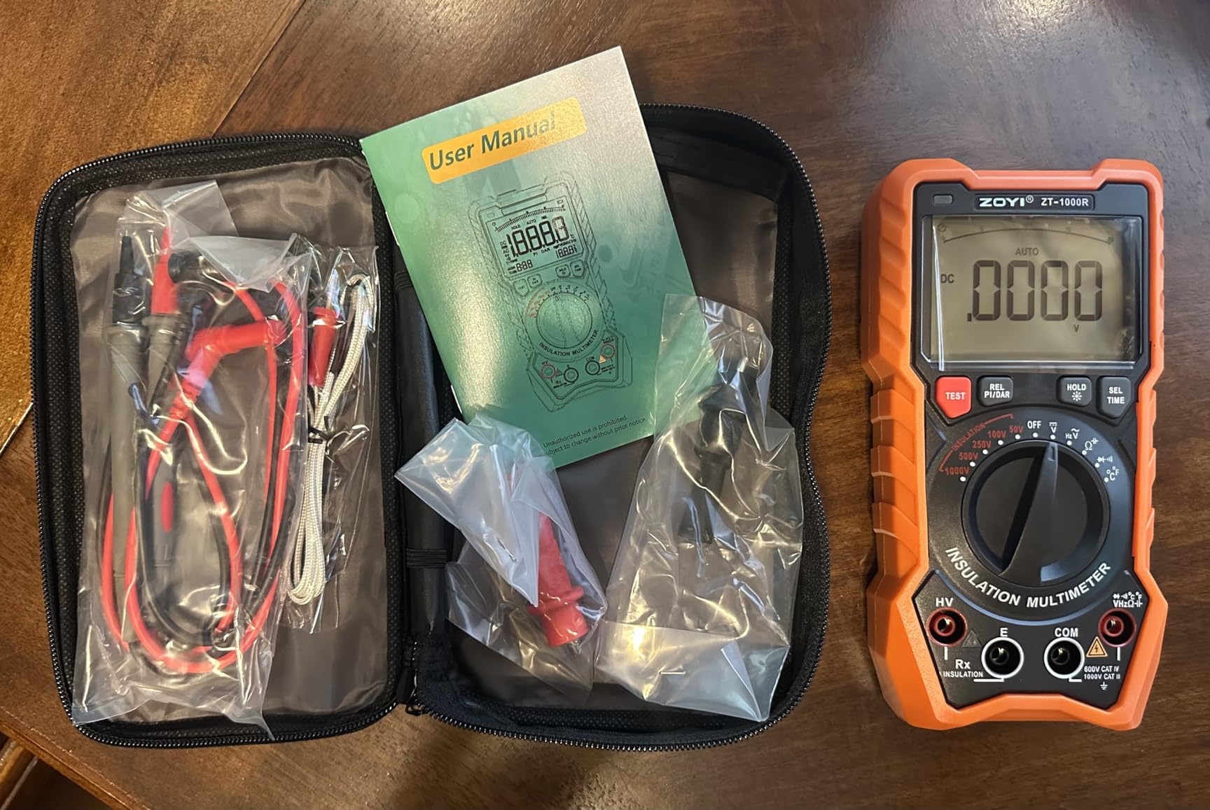 ZOYI ZT-1000R 2 in 1 Megohmmeter Multimeter, 50V/100V/250V/500V/1000V 5 Gear with DAR&PI, Insulation Resistance up to 20GΩ, 19999 Counts Auto Range T-RMS, V,Ω,C,FREQ,Temp, Diode,Continuity Tester customer photo 1