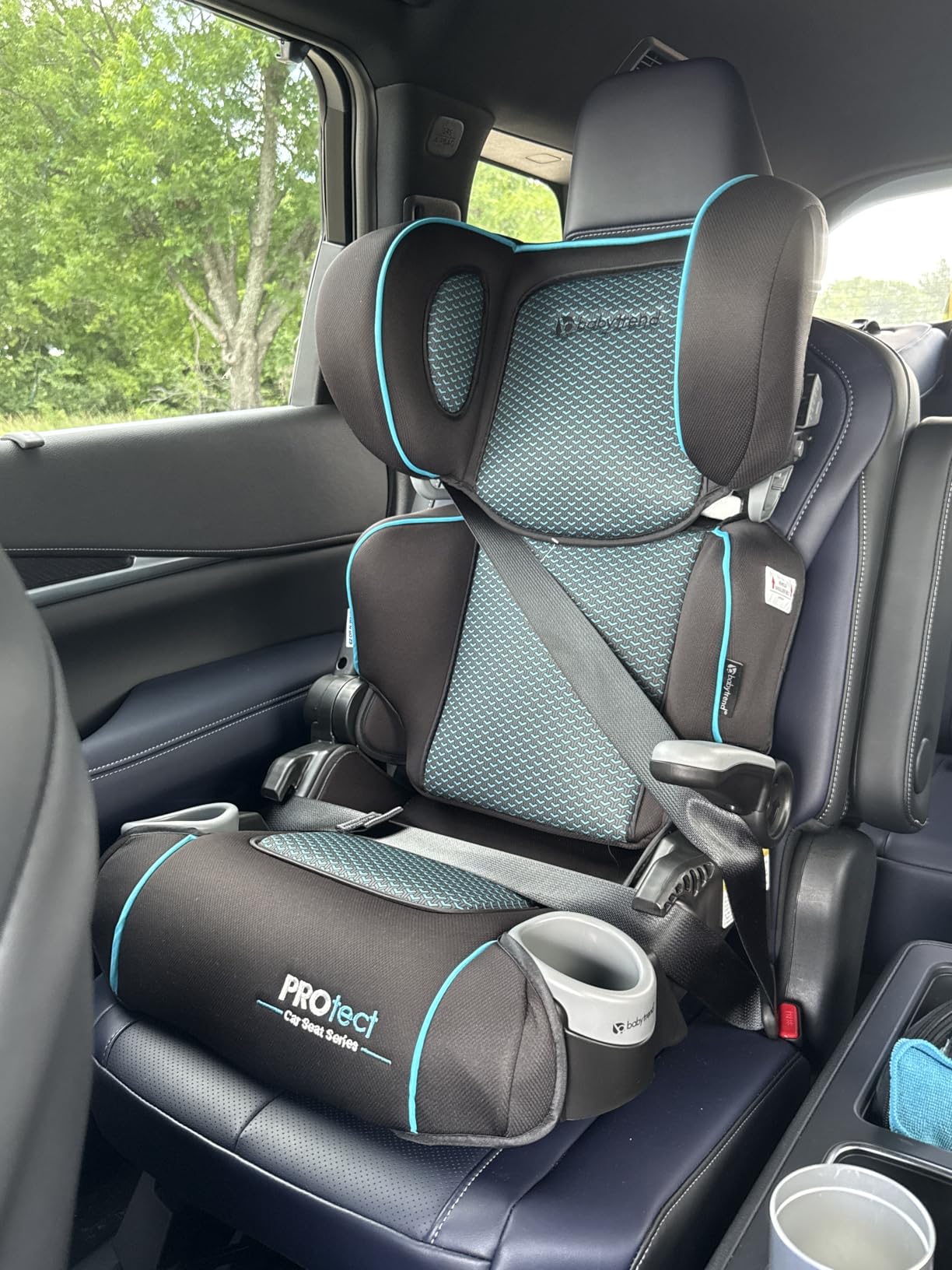 Baby Trend Protect Slim Backless Booster Seat, Madrid Grey customer photo 1