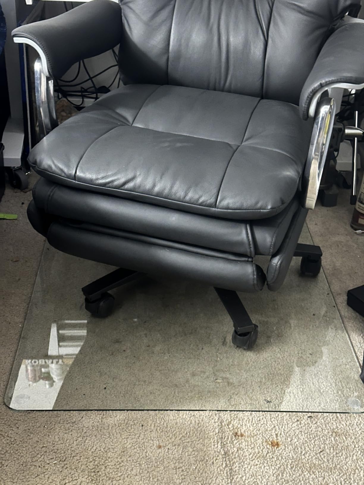 Azadx Tempered Glass Chair Mat for Carpet 32