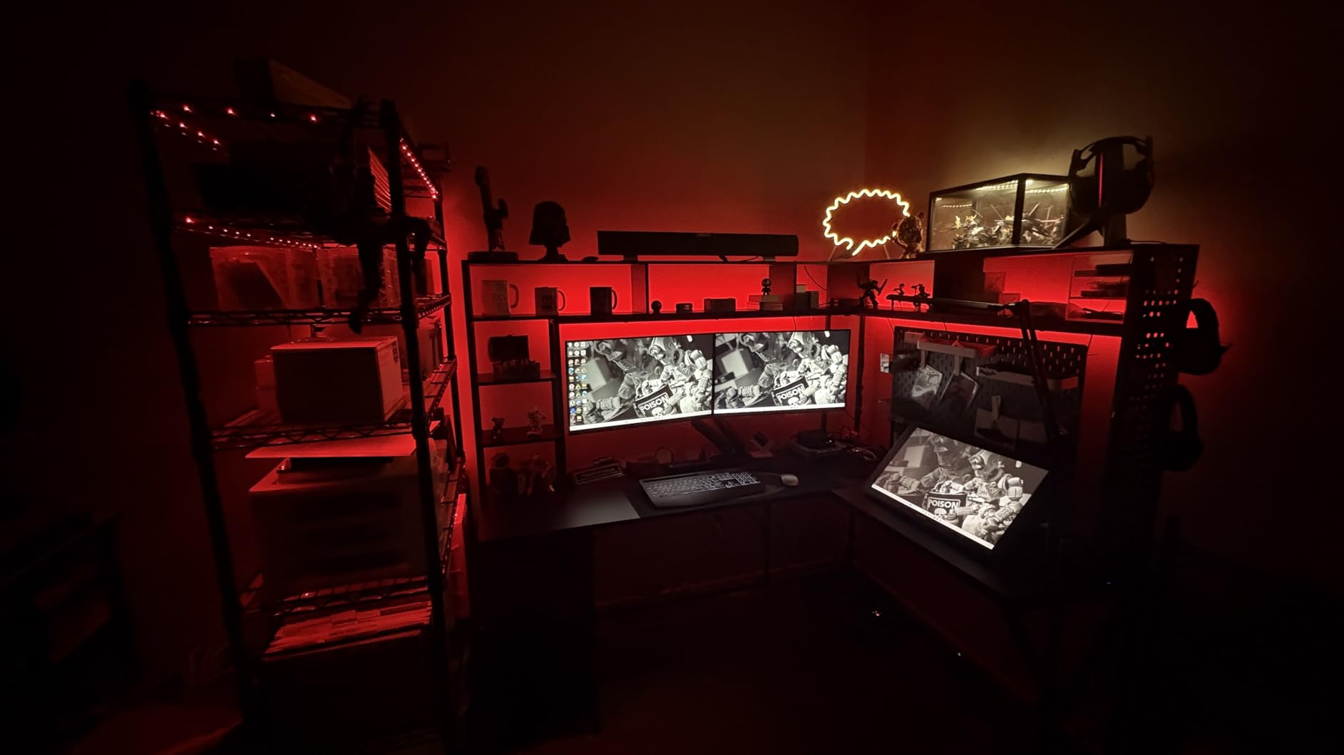 SEDETA L Shaped Computer Desk with Hutch, 3 Drawers, Shelves customer photo 1