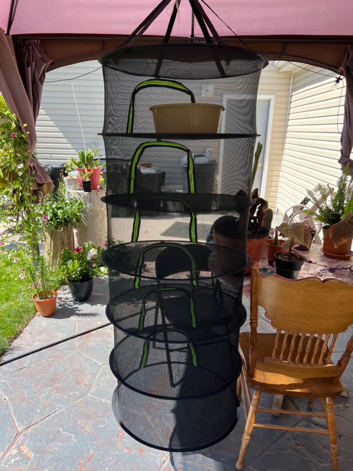 6 Layer Herb Drying Rack Foldable U-Shaped Double-Headed Zipper (23.62''W) customer photo 2