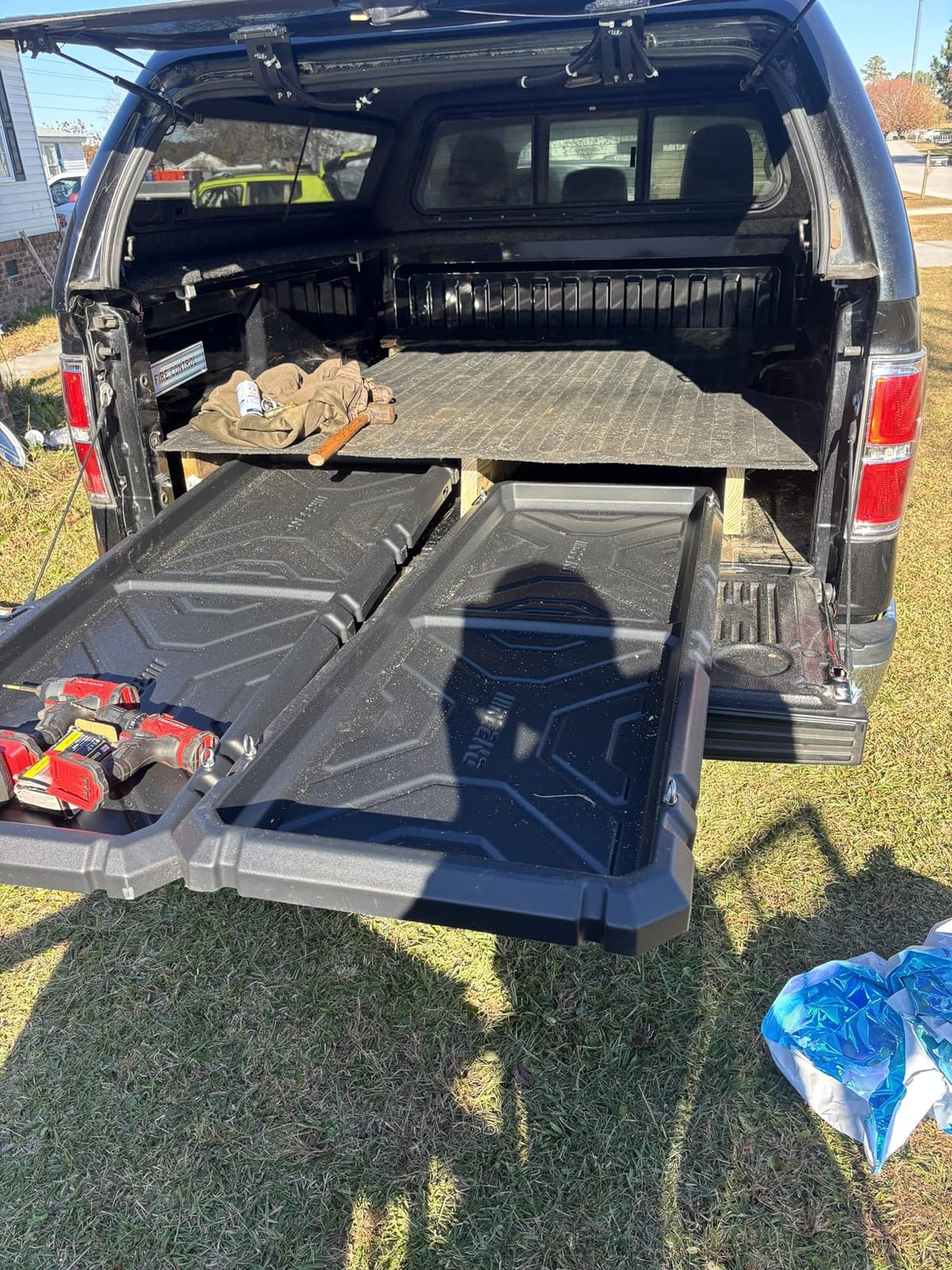 Slide-Out Truck Bed Organizer Tray, Heavy Duty Cargo Storage System with Easy Tailgate Access, Fits Full-Size Super Duty Bed Organizer 6'7”Beds, Durable HDPE Material, No Drilling customer photo 1