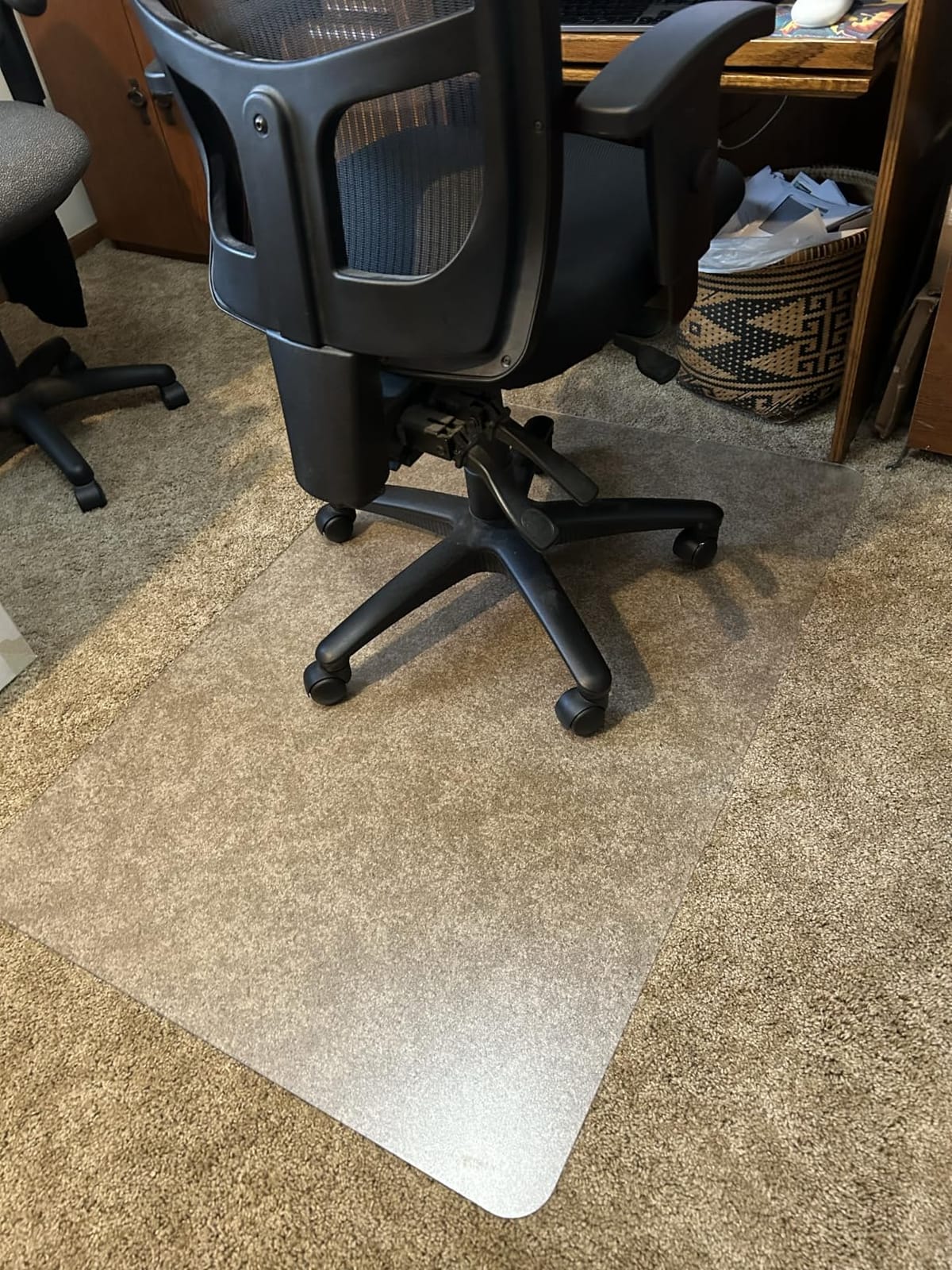 Soimeat Hard Frosted Office Chair Mat for High Pile Carpet & Hardwood Floor customer photo 2