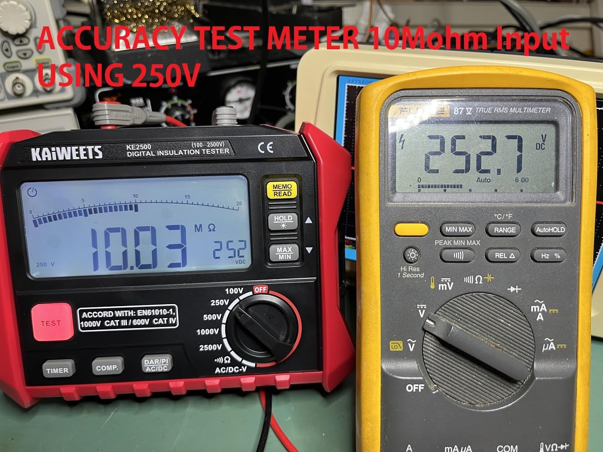KAIWEETS Megohmmeter Insulation Tester 0.1MΩ-200GΩ 2500V DAR/PI Ohm Meter customer photo 2