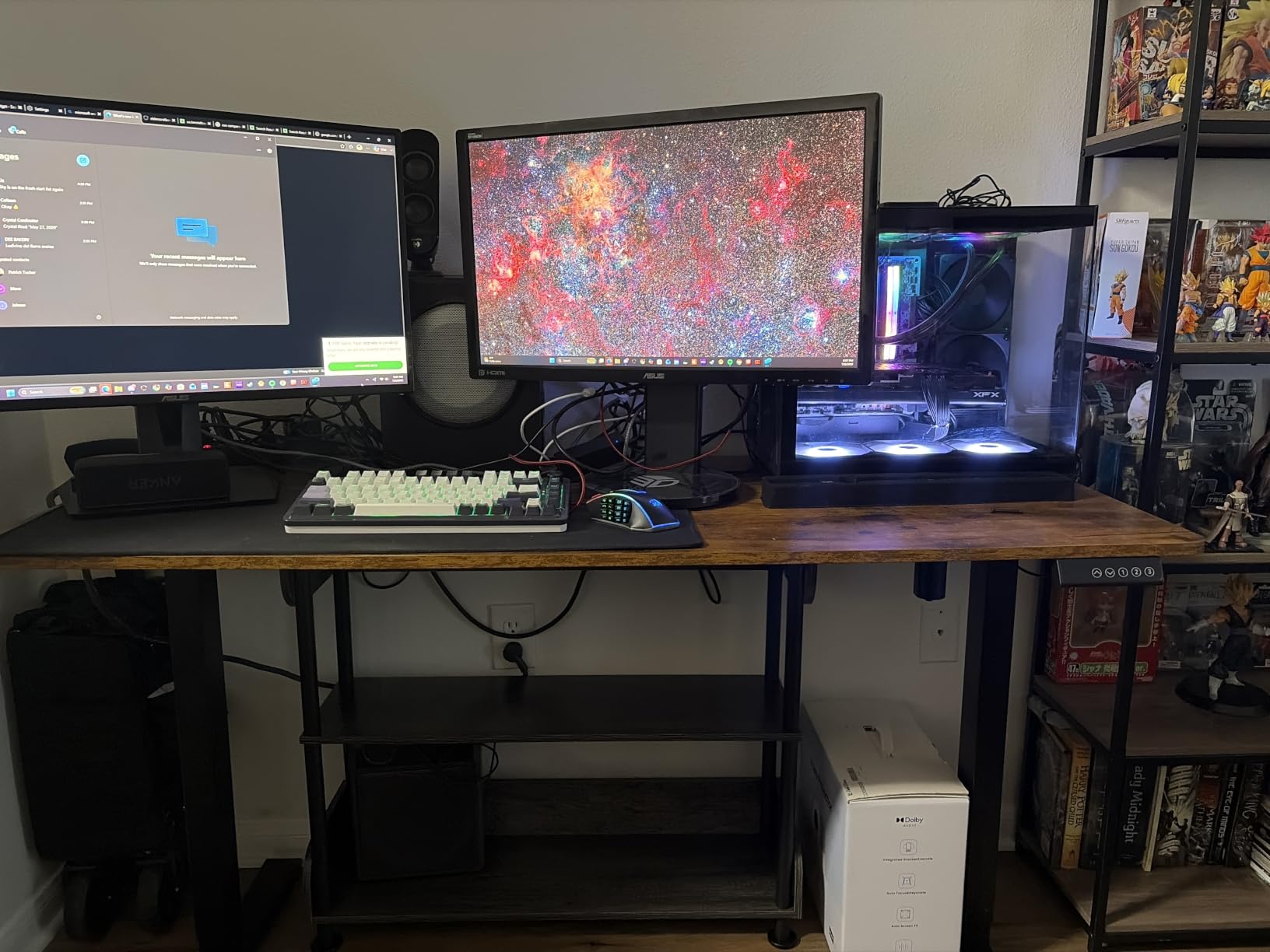 Veken 63×27.6 Inch Large Electric Standing Desk, Gaming Table, Black customer photo 1
