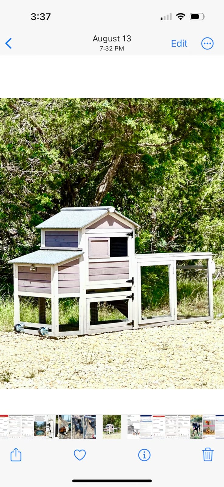 Aivituvin Chicken Coop Expandable Mobile Chicken House for Outdoor with Wheels, Nesting Box, Leakproof Pull-on Tray and UV-Resistant Roof Panel (Black&White) customer photo 1