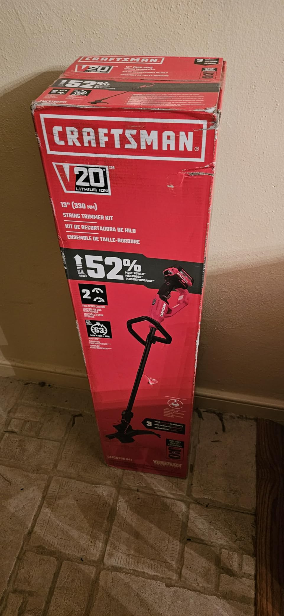 CRAFTSMAN V20 String Trimmer and Lawn Edger Kit with 4Ah Battery and Charger, 13 in. Cordless Weed Wacker with Up to 63 Minutes Runtime, Lightweight (CMCST901M1) customer photo 2