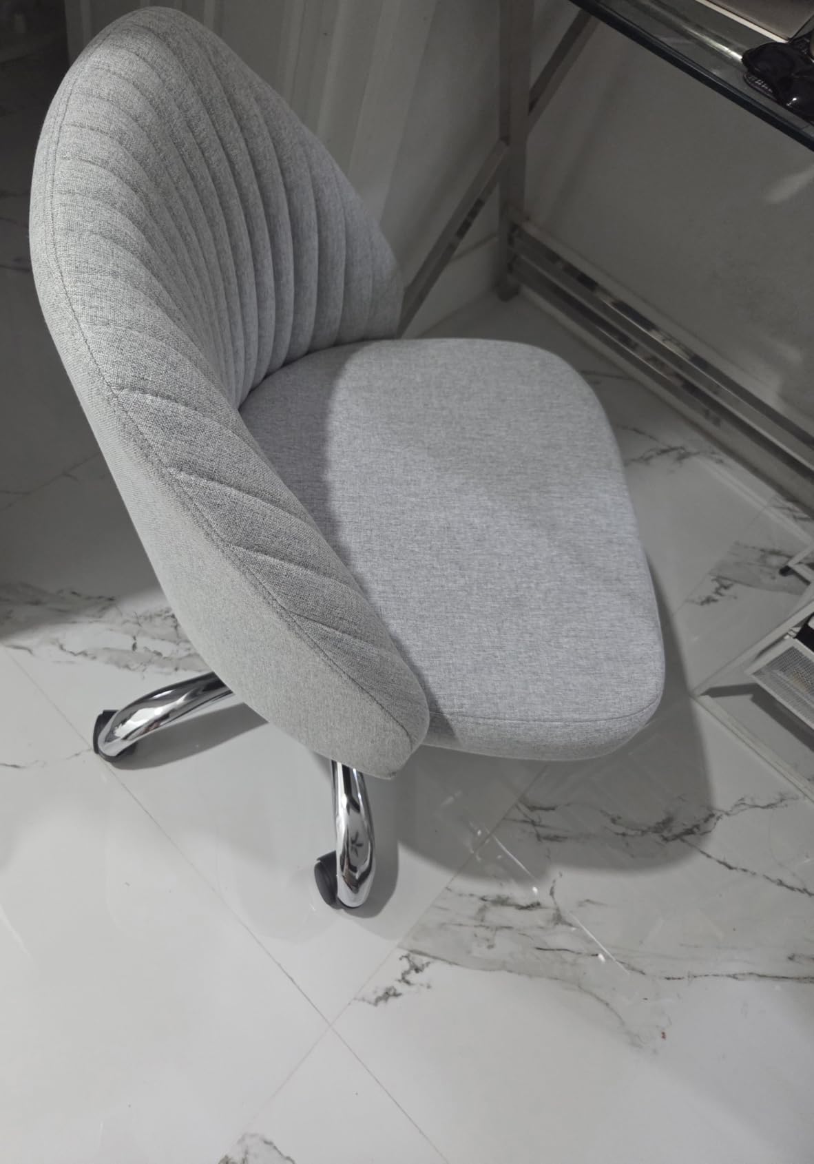 DUMOS Comfy Office Desk Chair, Armless Computer Vanity Chair customer photo 2