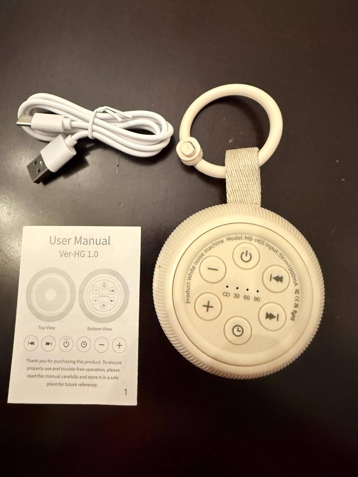 Portable Travel Sound Machine White Noise Machine 40h Battery Brown Noise Machine 30 Soothing Sounds & Hushing Sound for Baby 4 Timers Memory Function 32 Adjustable Volume for Kids Adults Home Office customer photo 2