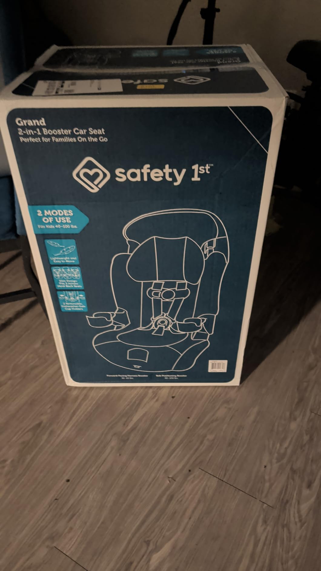 Safety 1st Grand 2-in-1 Booster Car Seat, Converts from High Back to Belt-Positioning Booster, High Back Seat for Kids 40-65, and Belt-Positioning 40-100 Pounds, Black Sky customer photo 2