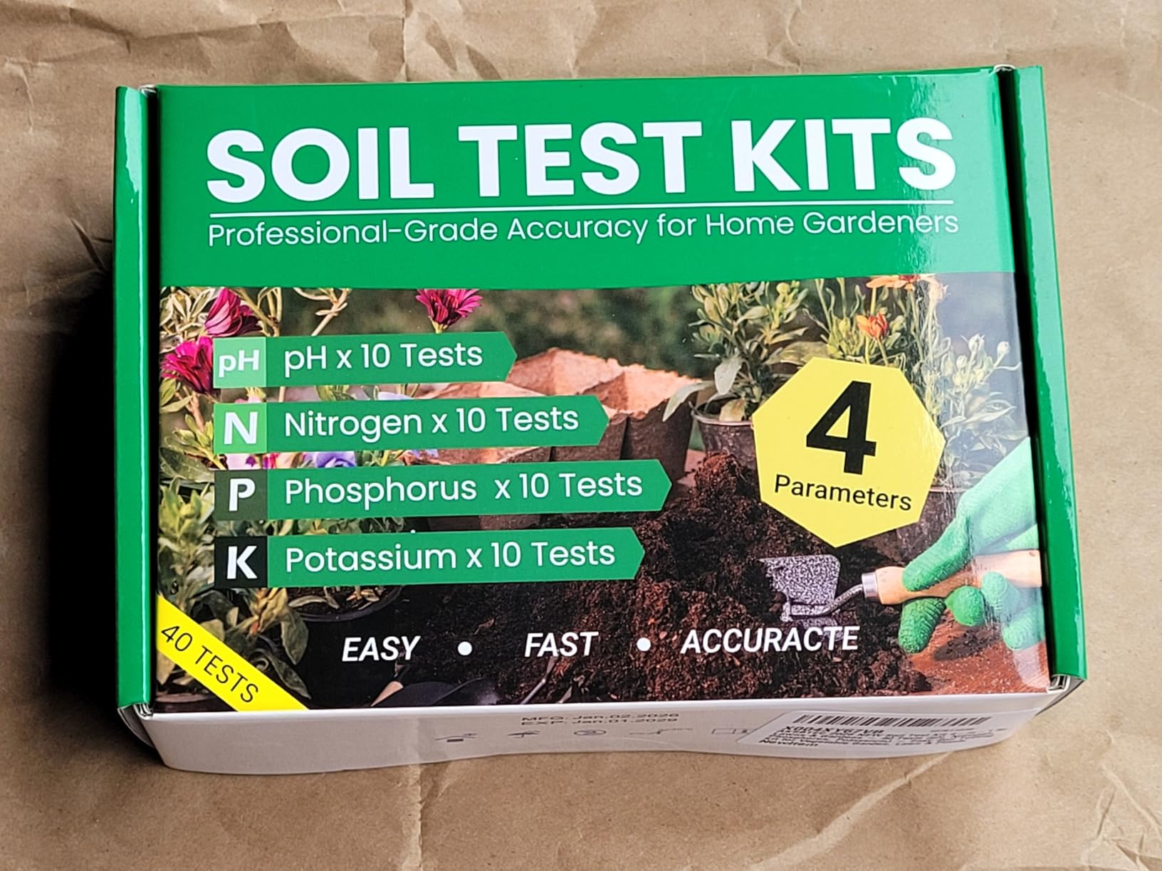 Soil Test Kit 4-in-1 for Lawns & Gardens – 40 Tests (pH, Nitrogen, Phosphorus, Potassium) – Easy Soil Testing Kit for Vegetable Garden, Lawn & Plants customer photo 1