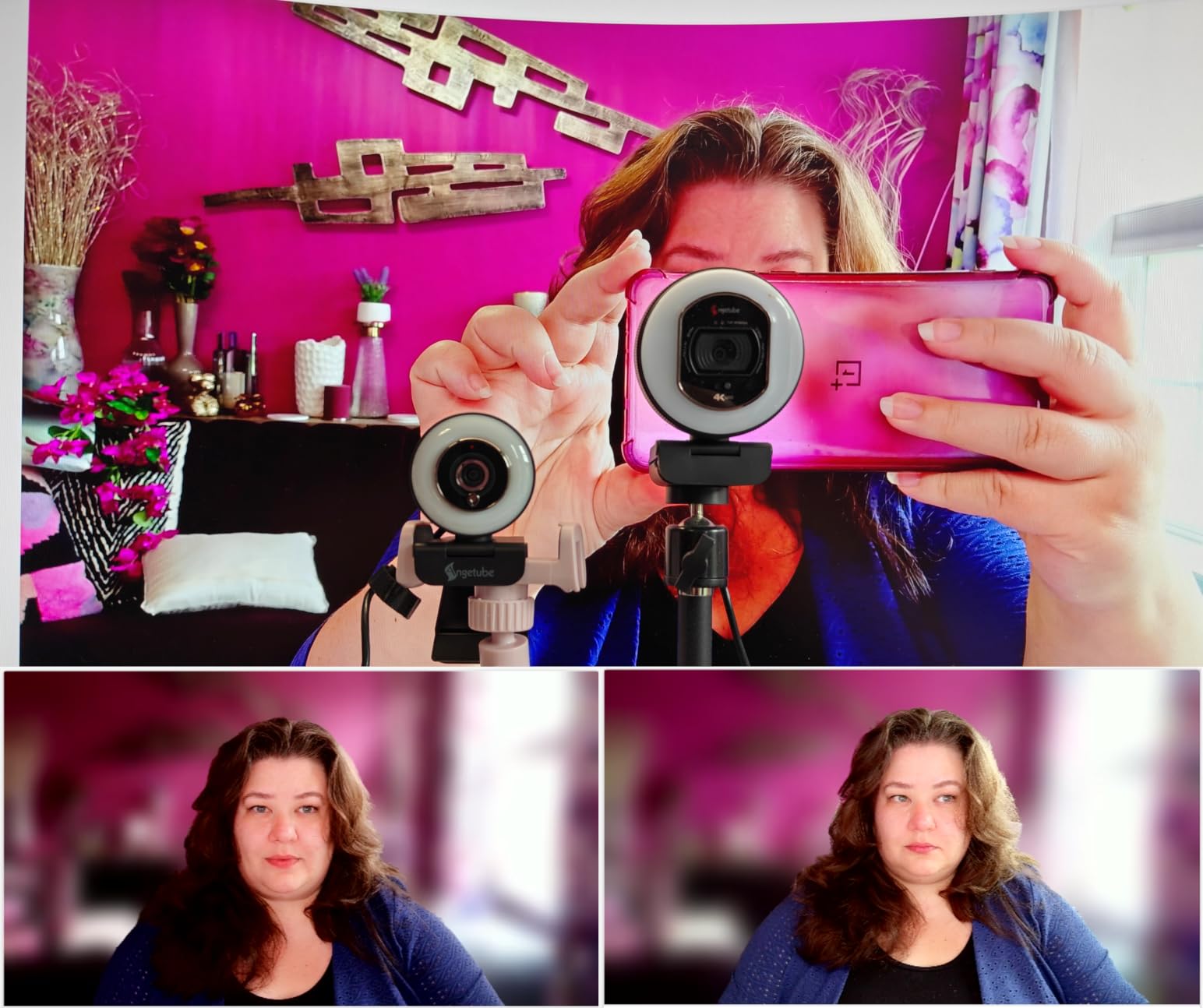 Angetube 4K Webcam with Ring Light, Computer Web Camera for Desktop, Laptop customer photo 2