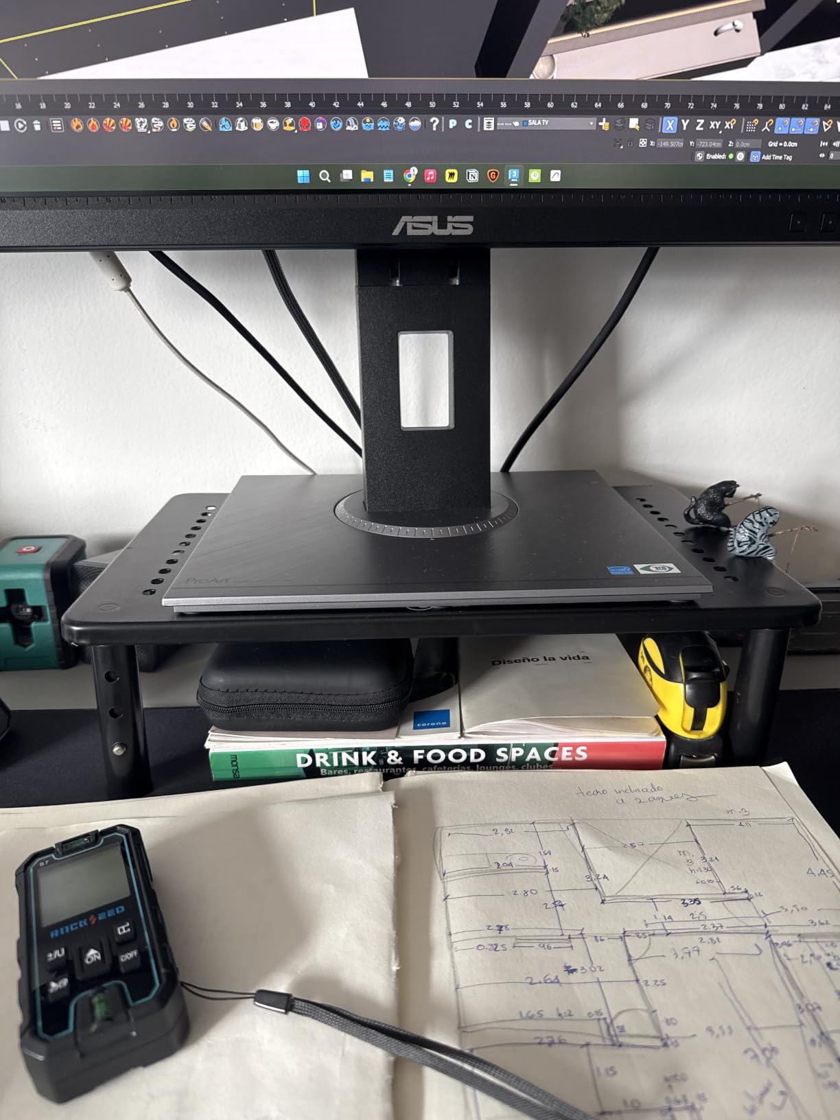 WALI Extra Long Wooden Dual Monitor Stand Riser with 2 Slots, up to 22lbs customer photo 1