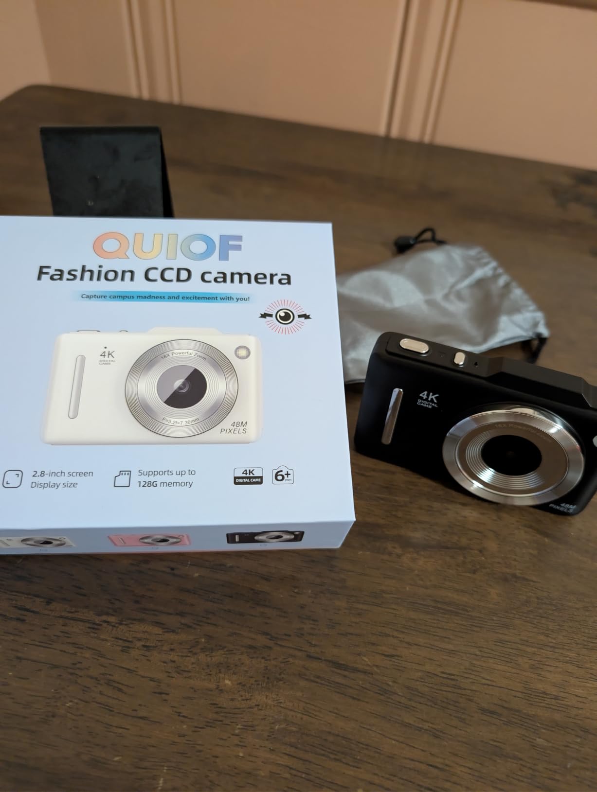 Digital Camera 4K Autofocus Vlogging Camera for Photography with 16X Zoom Anti Shake, 32GB Card, 48MP Compact Portable Point and Shoot Camera Gift for Kids Boys Girls Beginner（White） customer photo 2