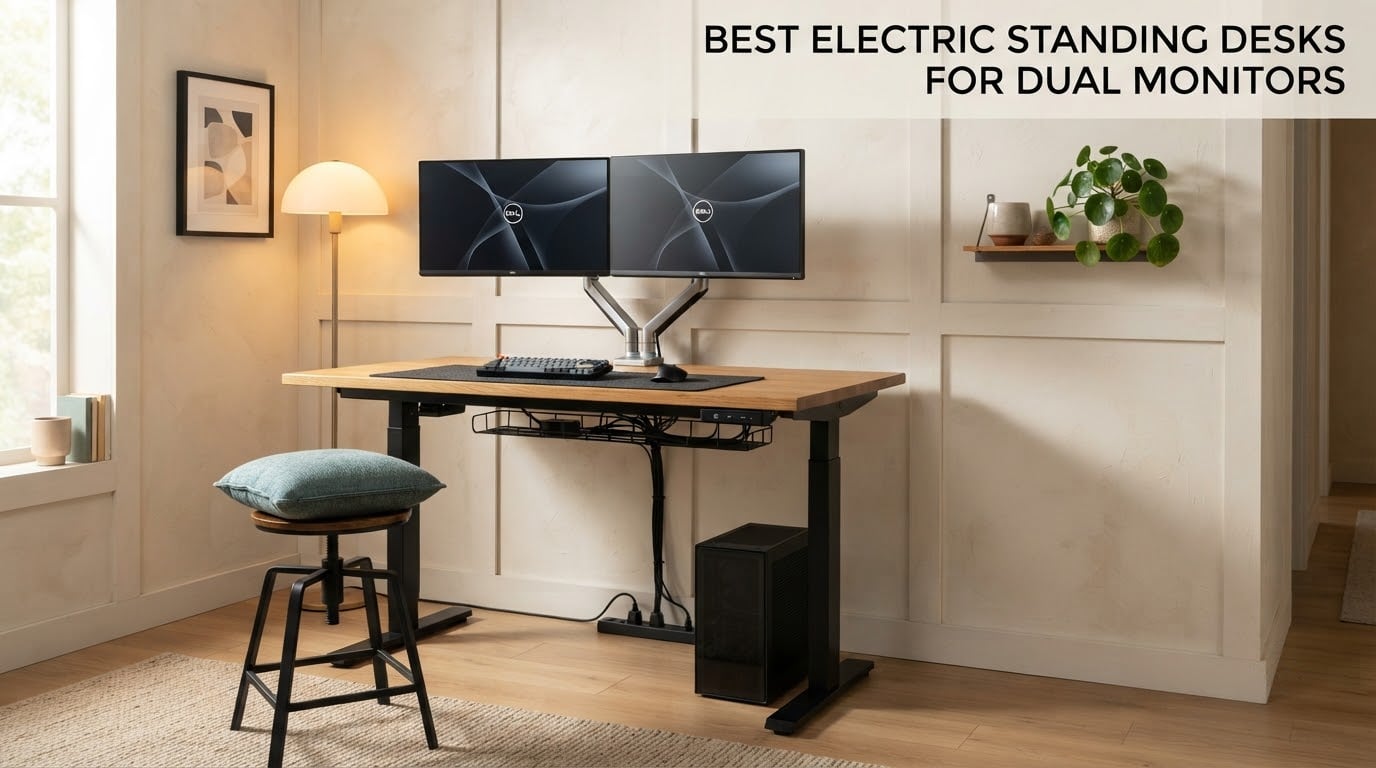 best electric standing desks for dual monitors
