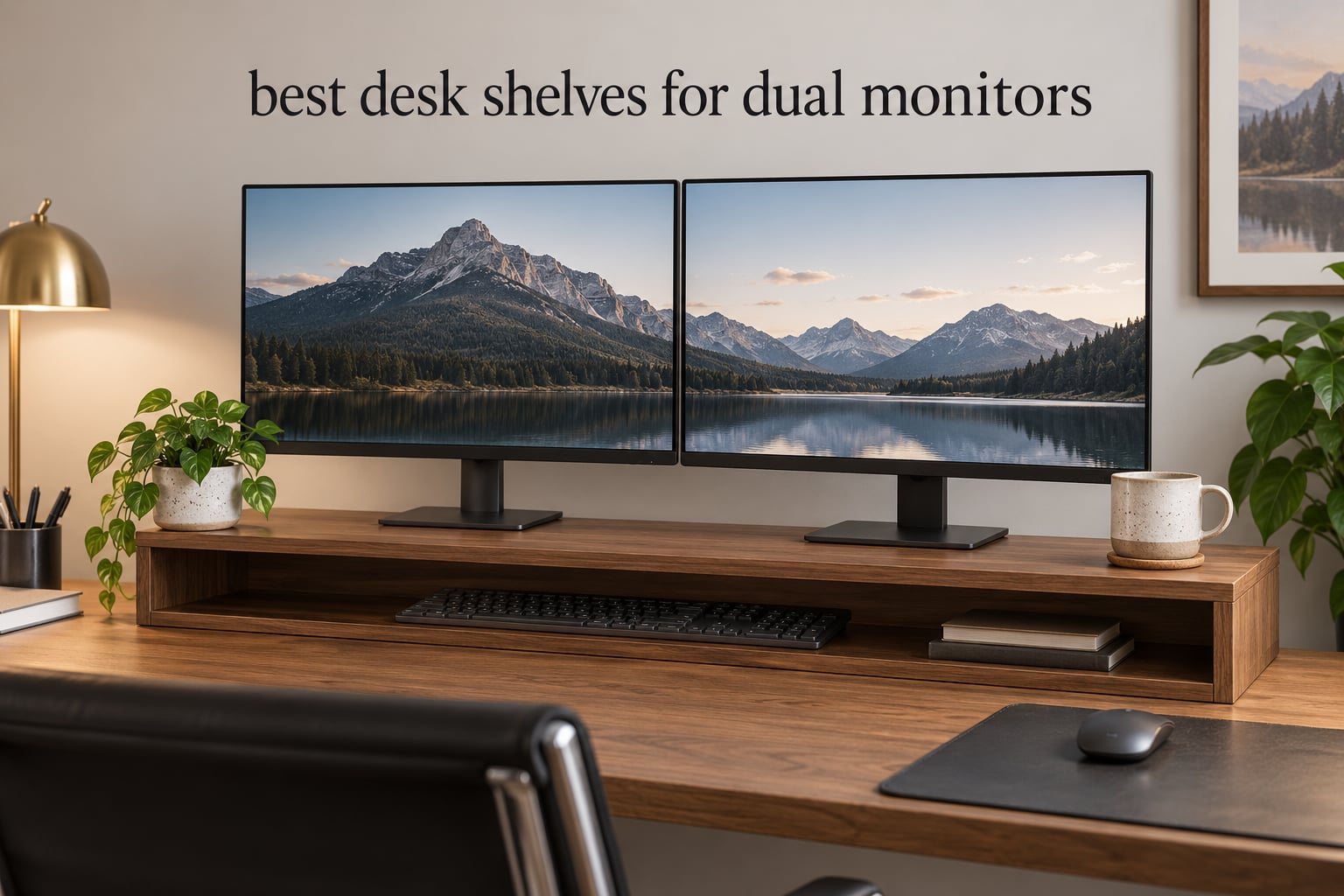 best desk shelves for dual monitors