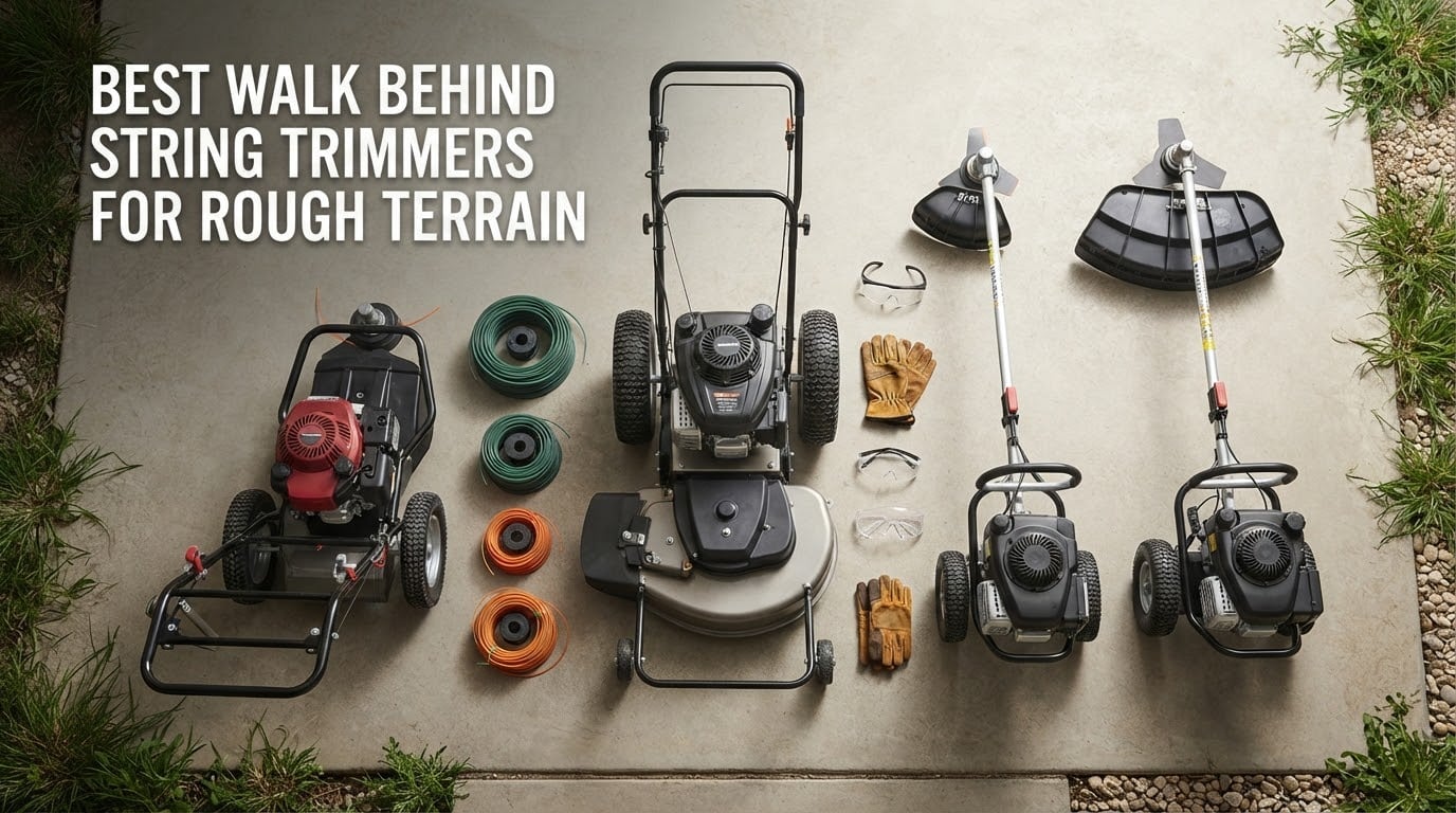 best walk behind string trimmers for rough terrain